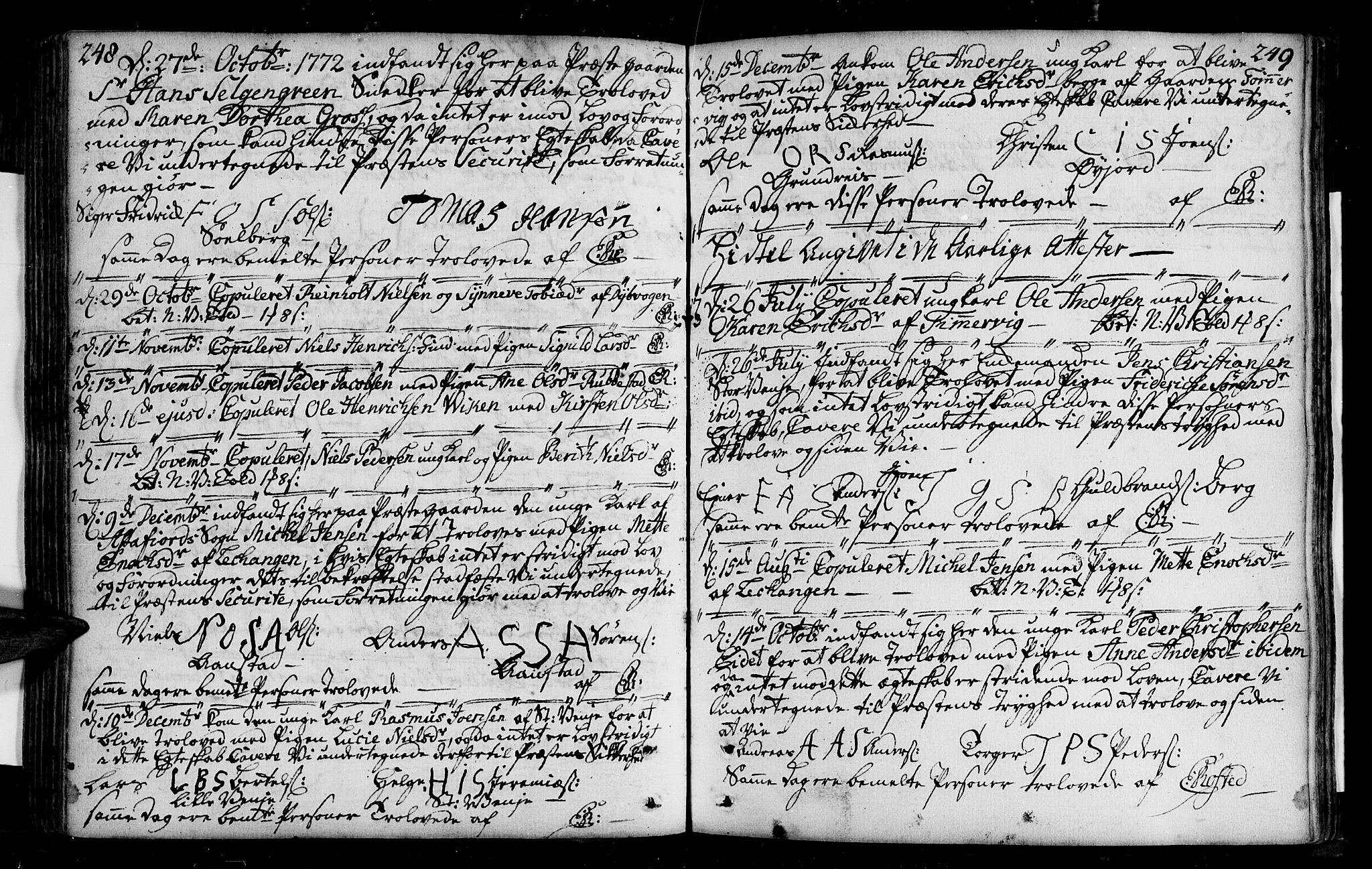 Tranøy sokneprestkontor, SATØ/S-1313/I/Ia/Iaa/L0001kirke: Parish register (official) no. 1, 1757-1773, p. 248-249