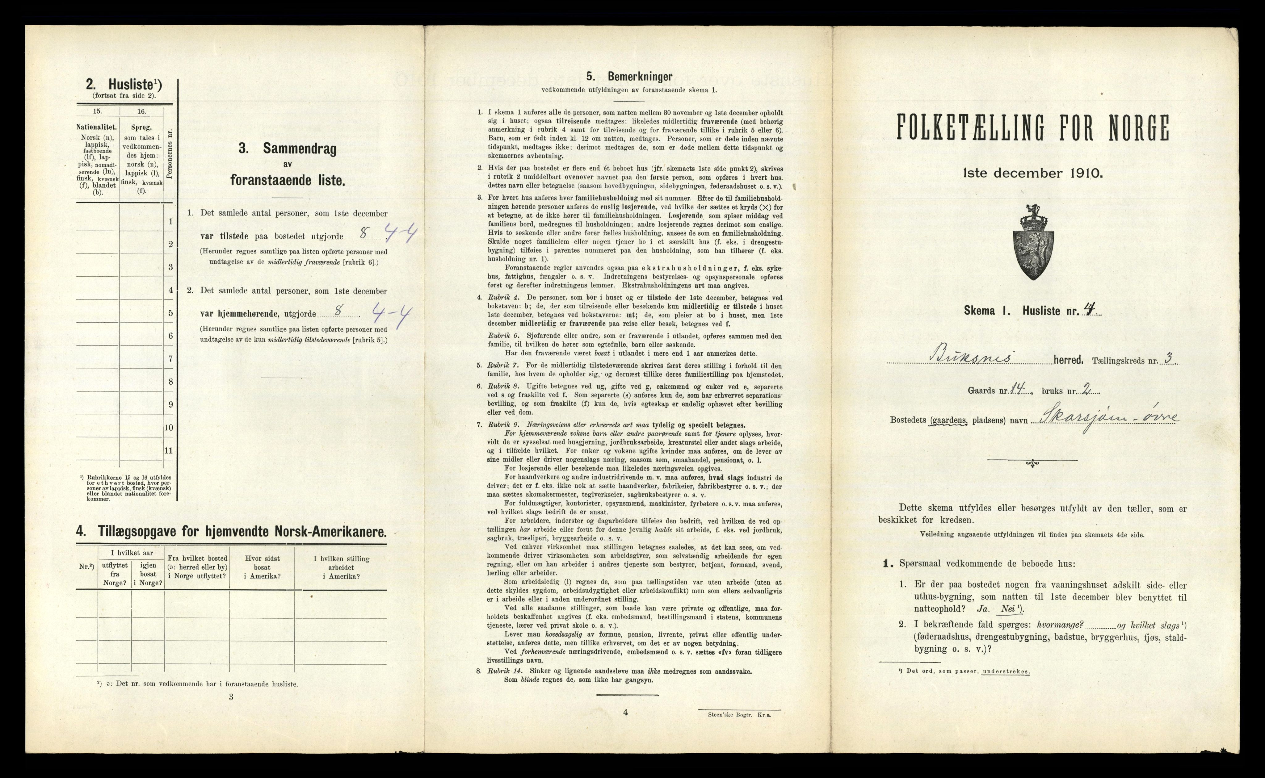 RA, 1910 census for Buksnes, 1910, p. 410