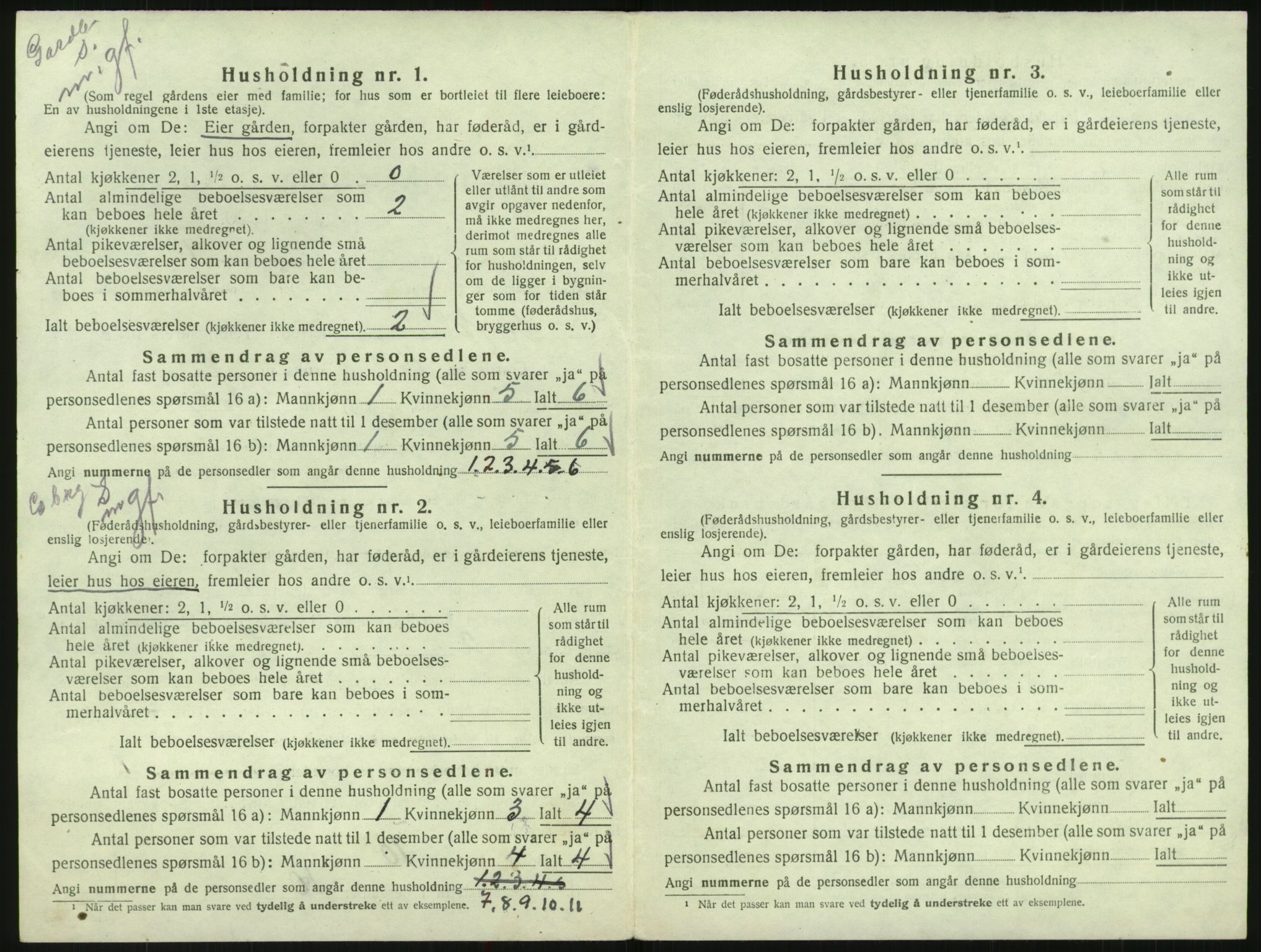 SAK, 1920 census for Bykle, 1920, p. 162