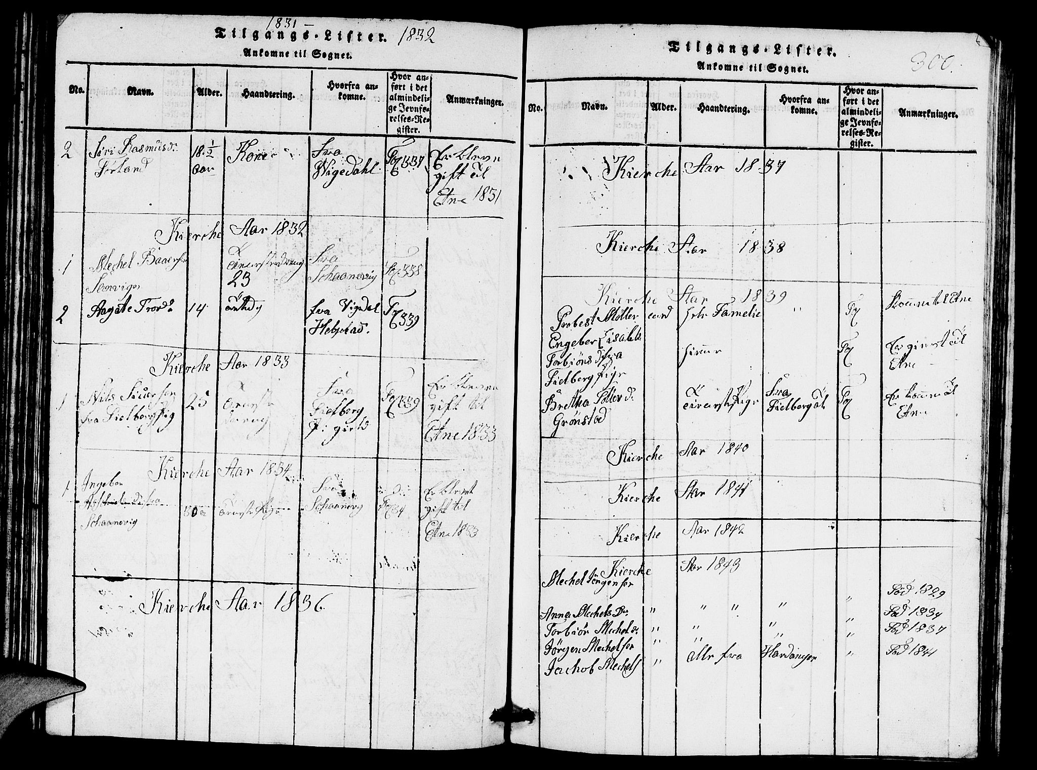 Etne sokneprestembete, SAB/A-75001/H/Hab: Parish register (copy) no. A 1, 1815-1849, p. 300