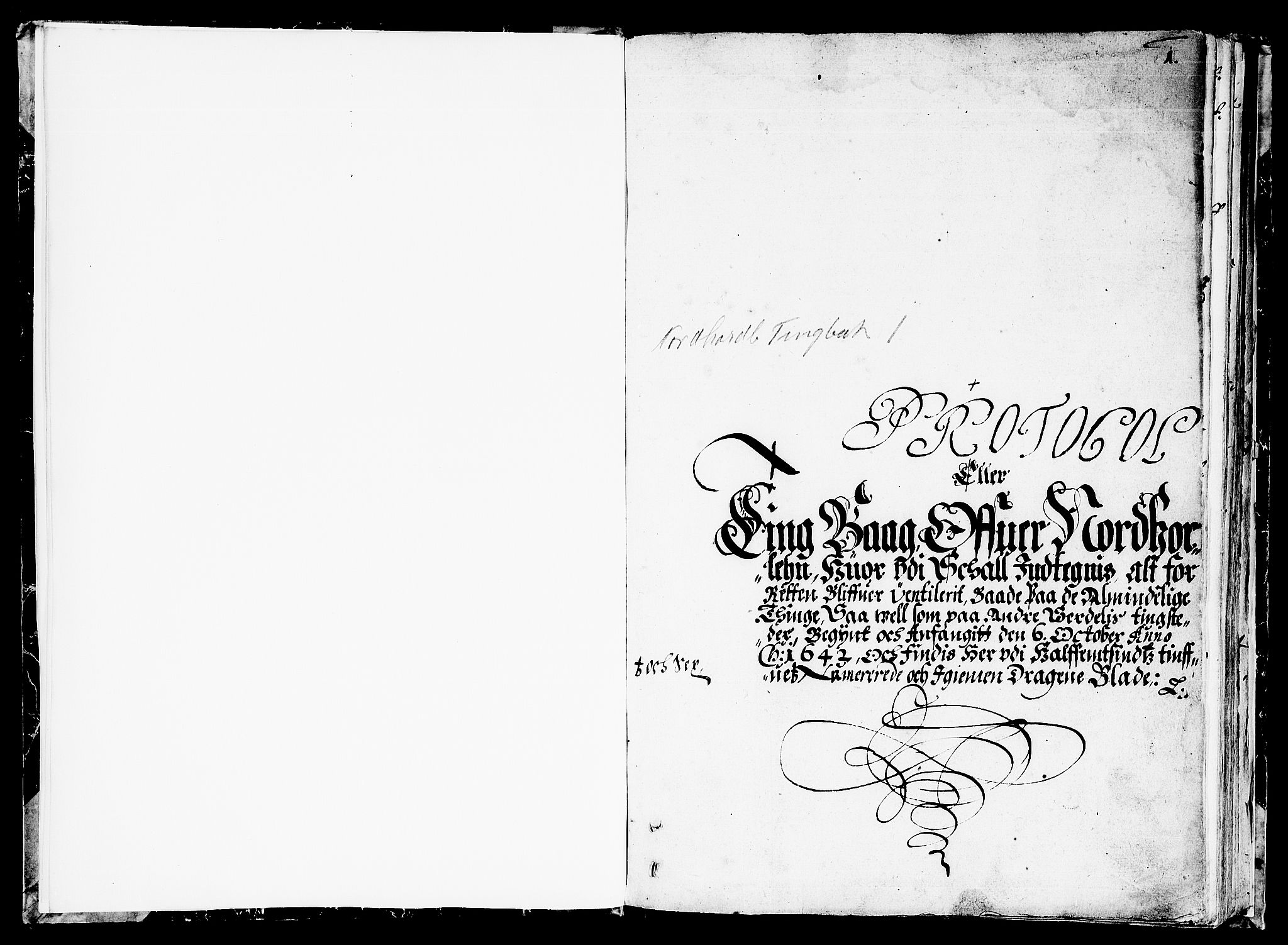 Nordhordland sorenskrivar, SAB/A-2901/1/F/Fa/L0001: Tingbok (justisprotokoll), 1642-1648, p. 0b-1a