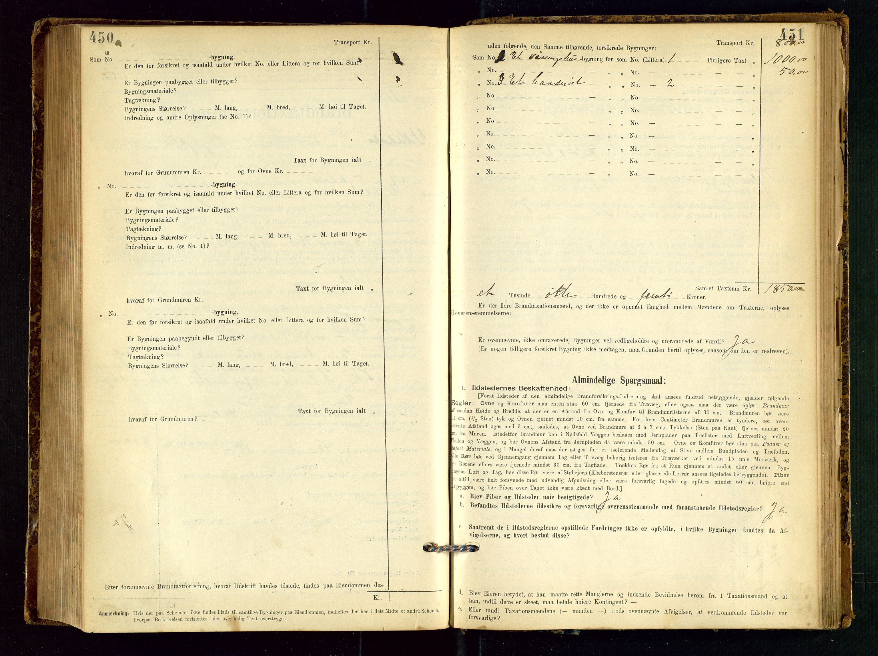 Vikedal lensmannskontor, AV/SAST-A-100179/Gob/L0004: Branntakstprotokoll, 1894-1952, p. 450-451