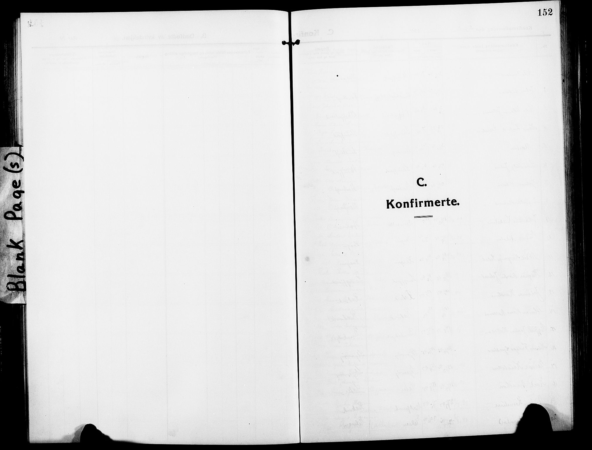 Skjervøy sokneprestkontor, SATØ/S-1300/H/Ha/Hab/L0009klokker: Parish register (copy) no. 9, 1911-1926, p. 152