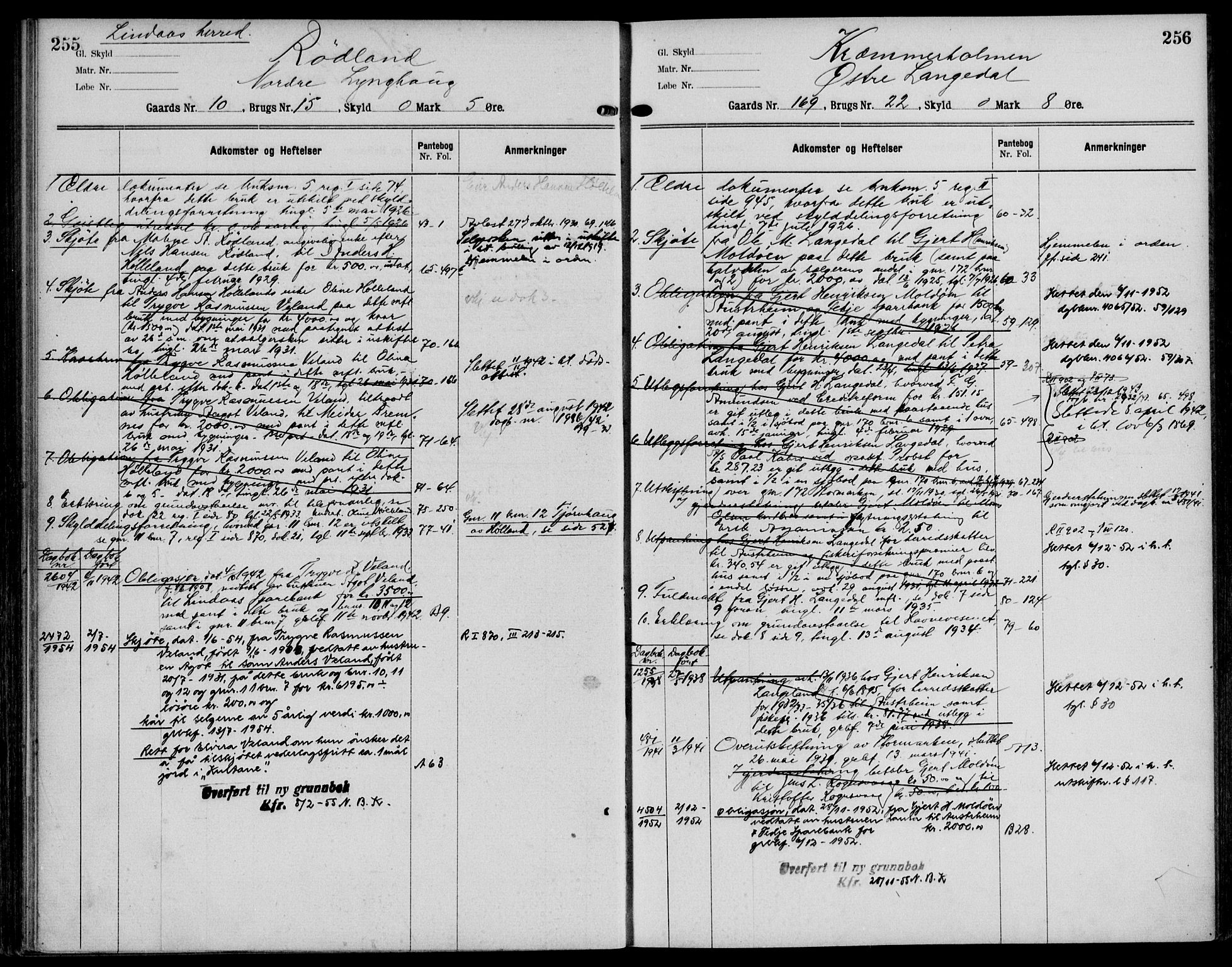 Nordhordland sorenskrivar, AV/SAB-A-2901/1/G/Ga/Gaaa/L0056: Mortgage register no. II.A.a.56, 1893-1952, p. 255-256