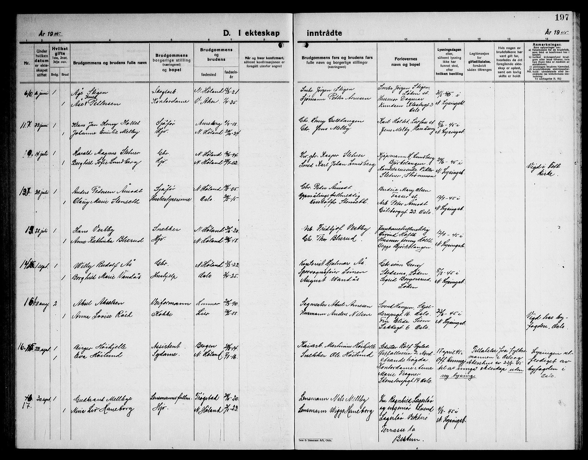 Høland prestekontor Kirkebøker, AV/SAO-A-10346a/G/Ga/L0009: Parish register (copy) no. I 9, 1930-1951, p. 197