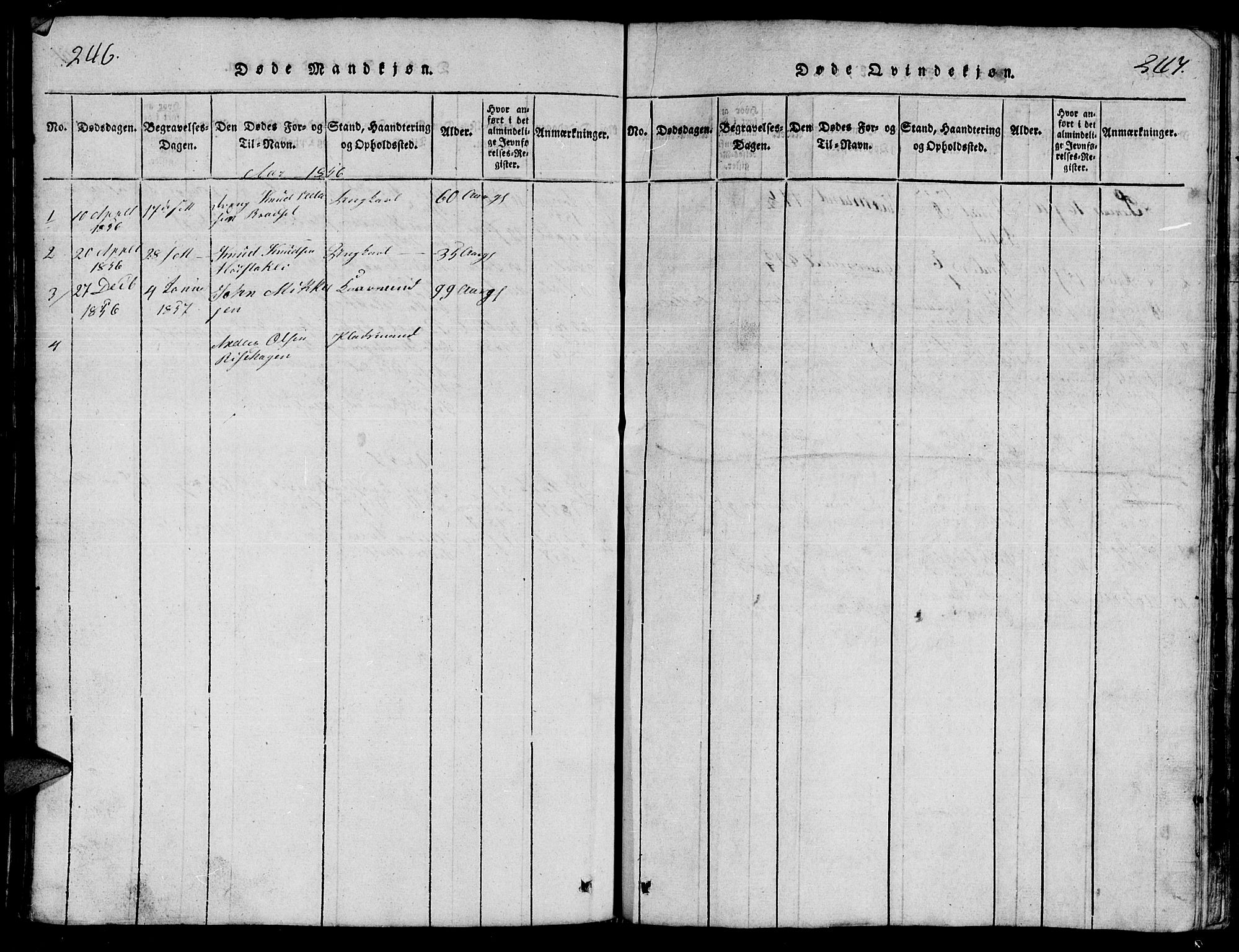 Ministerialprotokoller, klokkerbøker og fødselsregistre - Møre og Romsdal, SAT/A-1454/557/L0683: Parish register (copy) no. 557C01, 1818-1862, p. 246-247