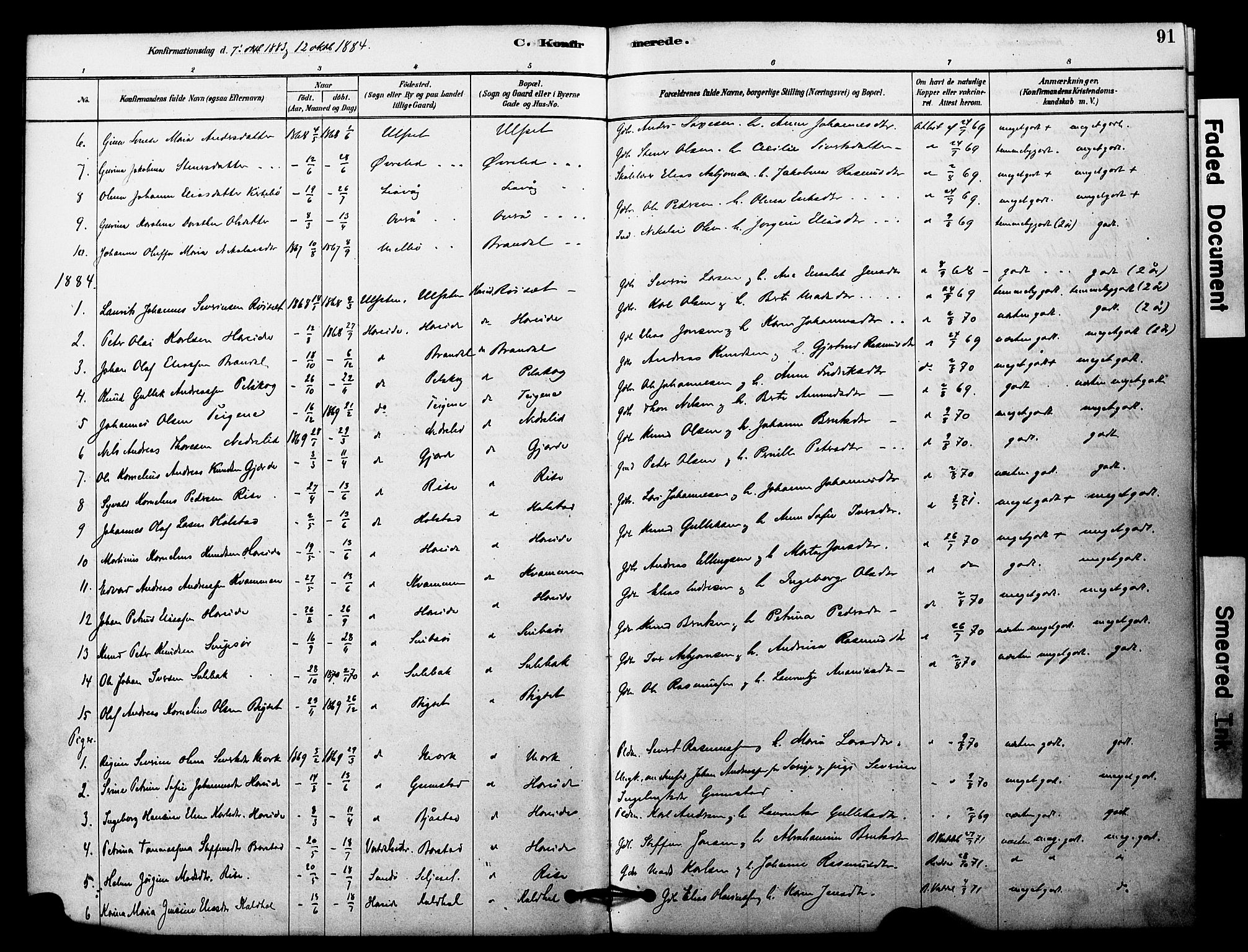 Ministerialprotokoller, klokkerbøker og fødselsregistre - Møre og Romsdal, SAT/A-1454/510/L0122: Parish register (official) no. 510A02, 1878-1897, p. 91