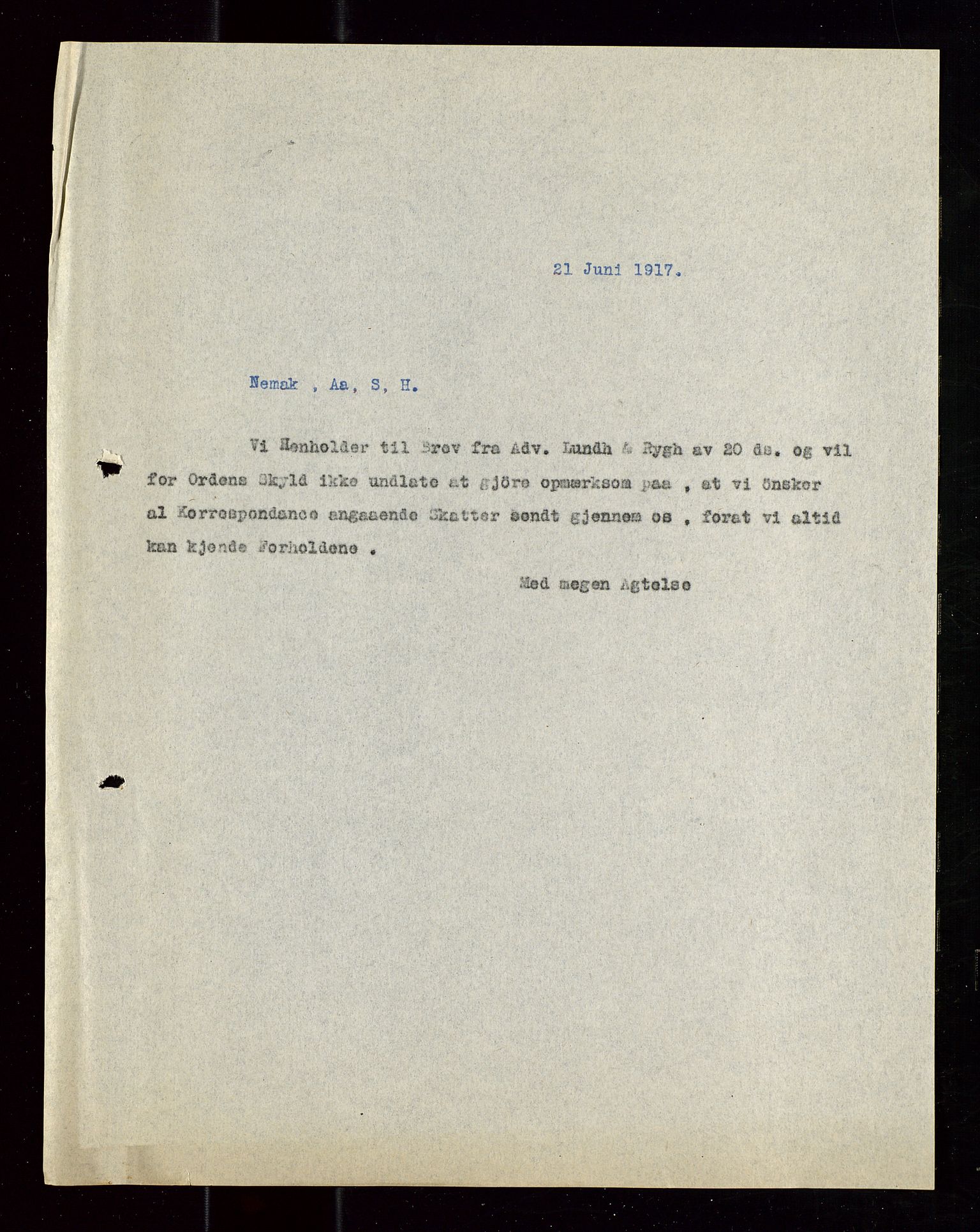 Pa 1521 - A/S Norske Shell, AV/SAST-A-101915/E/Ea/Eaa/L0020: Sjefskorrespondanse, 1917, p. 150