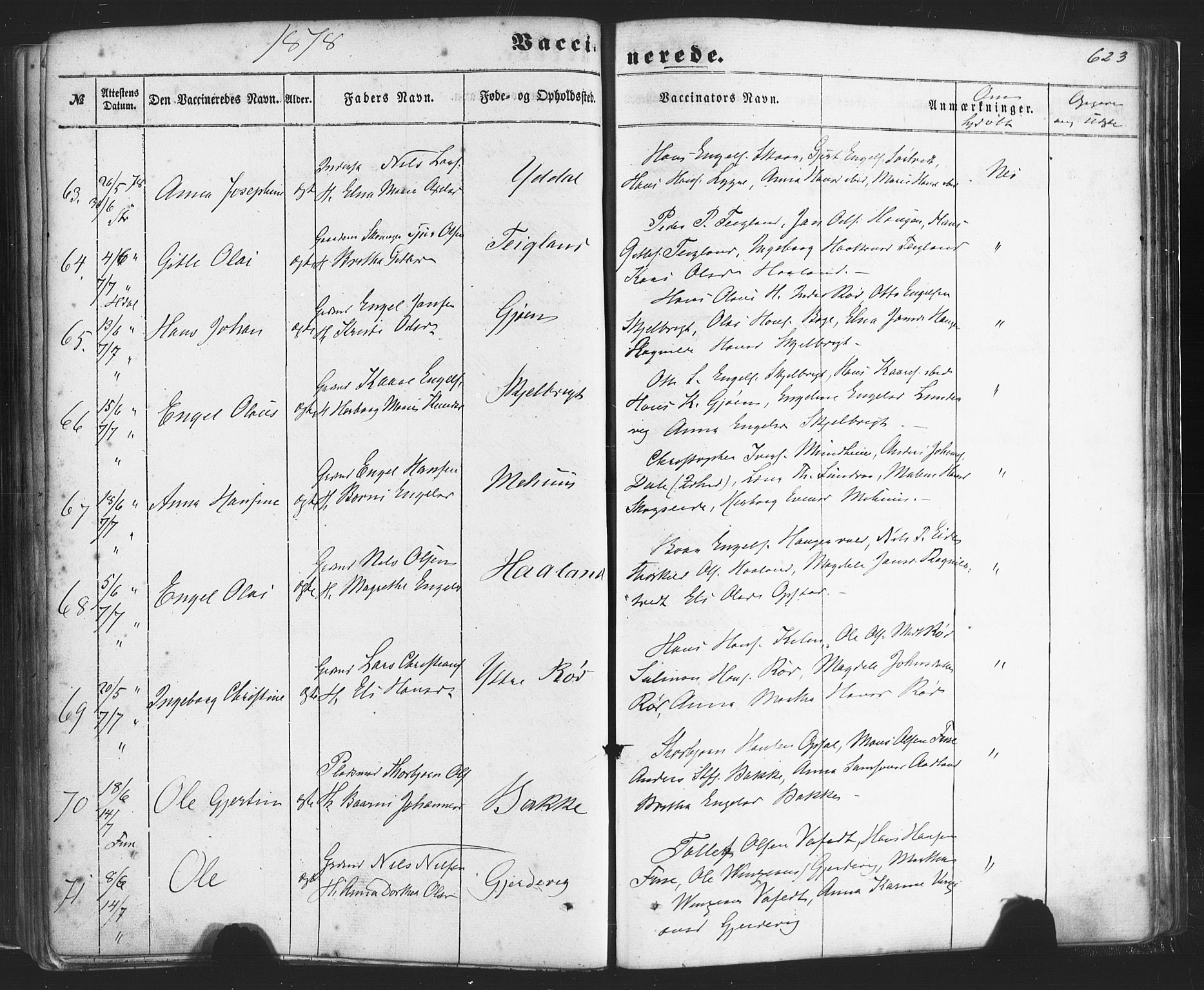 Fusa sokneprestembete, AV/SAB-A-75401/H/Haa: Parish register (official) no. A 1II, 1855-1879, p. 623