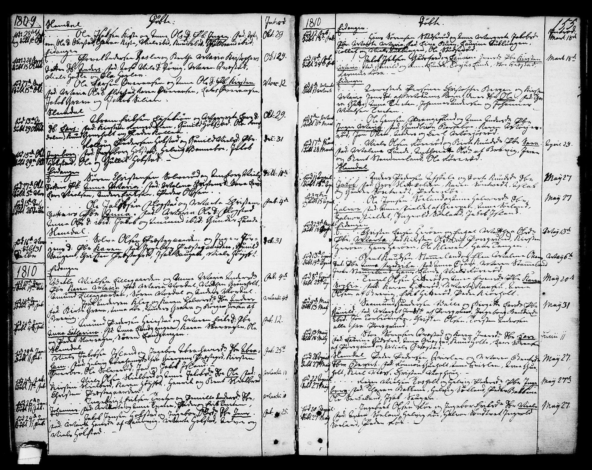 Eidanger kirkebøker, SAKO/A-261/F/Fa/L0006: Parish register (official) no. 6, 1764-1814, p. 155