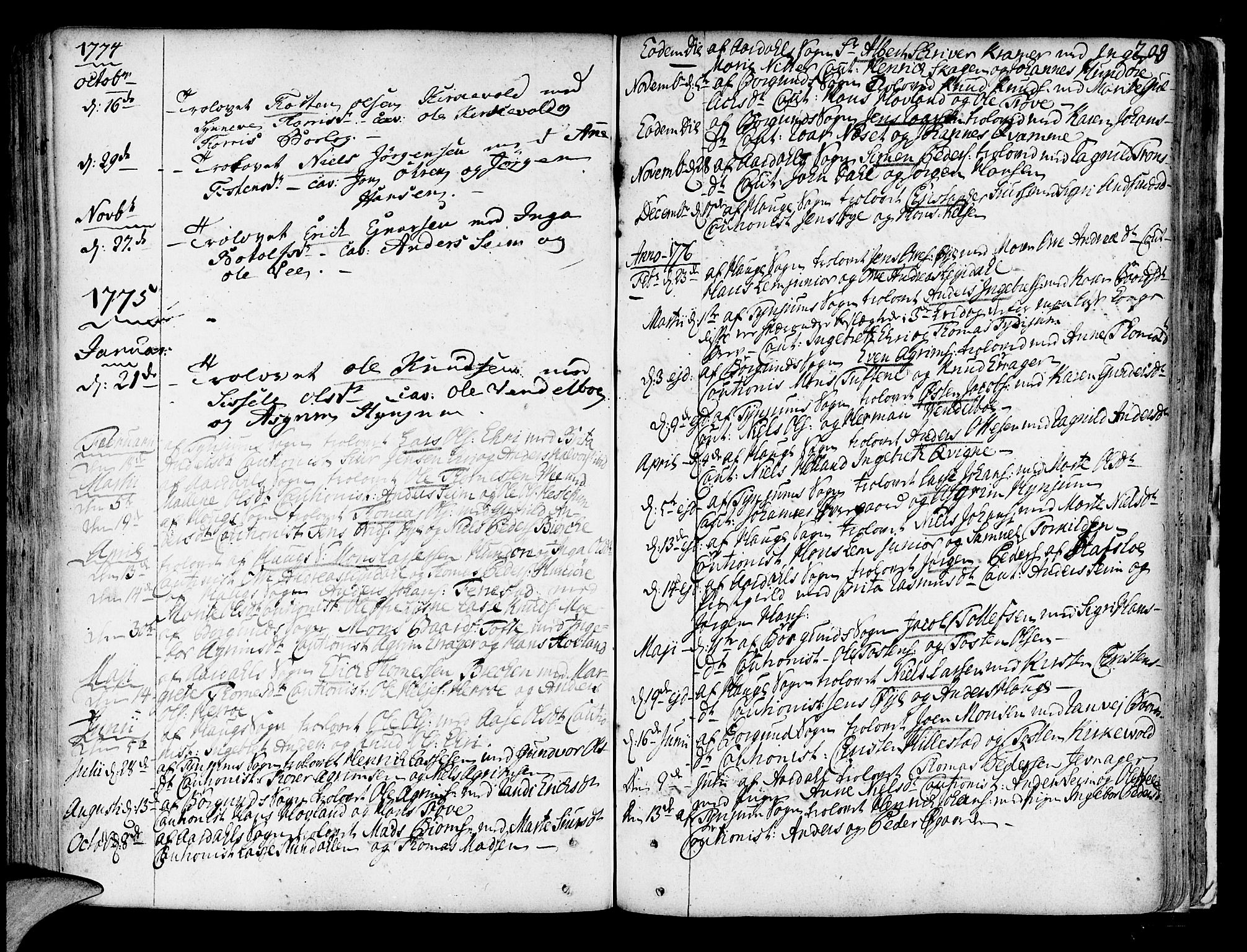 Lærdal sokneprestembete, SAB/A-81201: Parish register (official) no. A 2, 1752-1782, p. 208