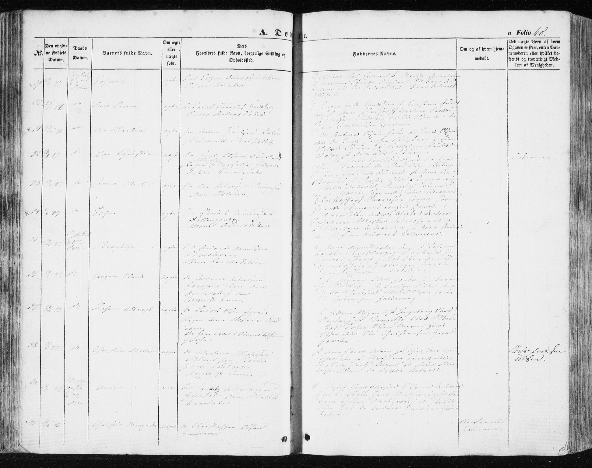 Ministerialprotokoller, klokkerbøker og fødselsregistre - Sør-Trøndelag, SAT/A-1456/634/L0529: Parish register (official) no. 634A05, 1843-1851, p. 68