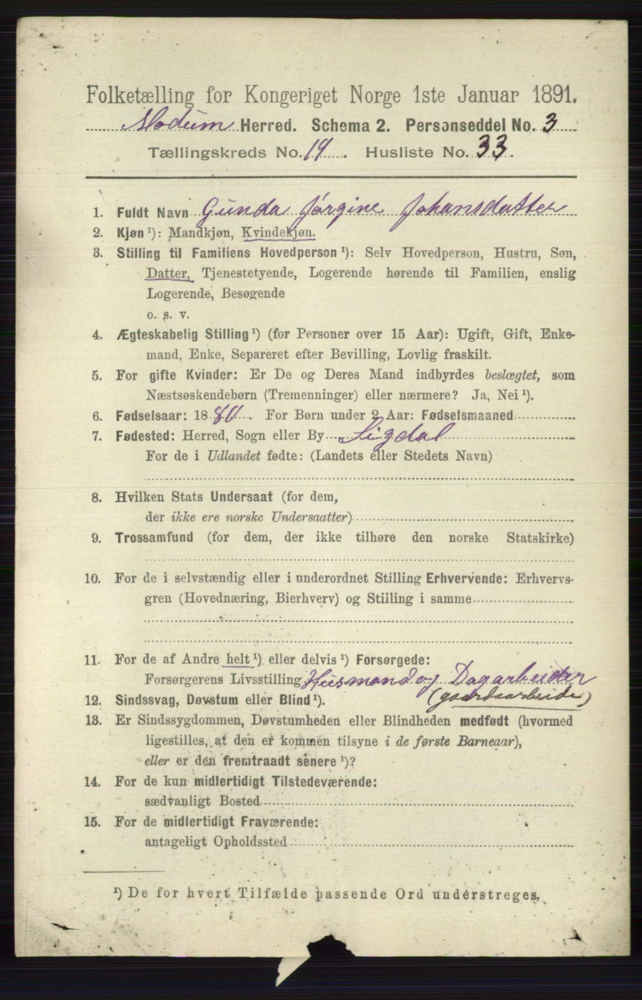 RA, 1891 census for 0623 Modum, 1891, p. 7755