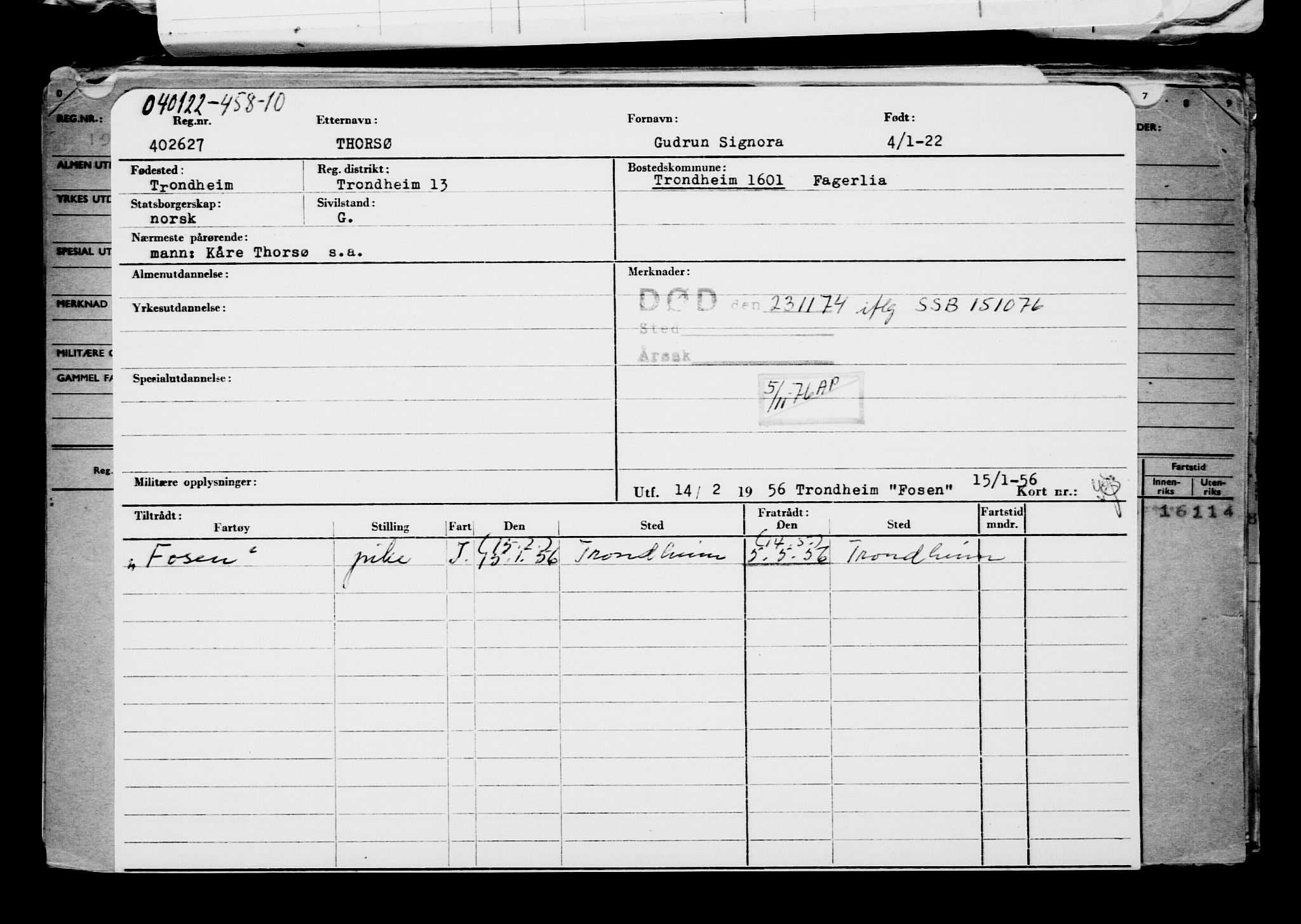 Direktoratet for sjømenn, AV/RA-S-3545/G/Gb/L0201: Hovedkort, 1921-1922, p. 511