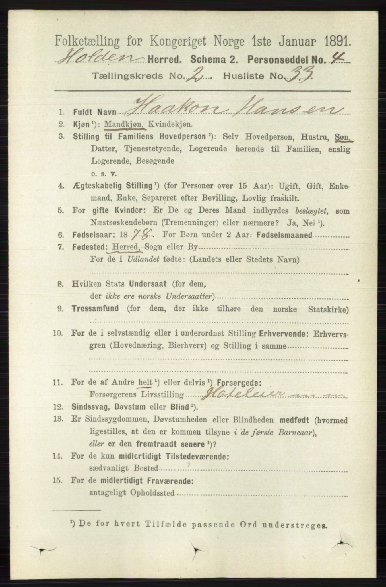 RA, 1891 census for 0819 Holla, 1891, p. 974