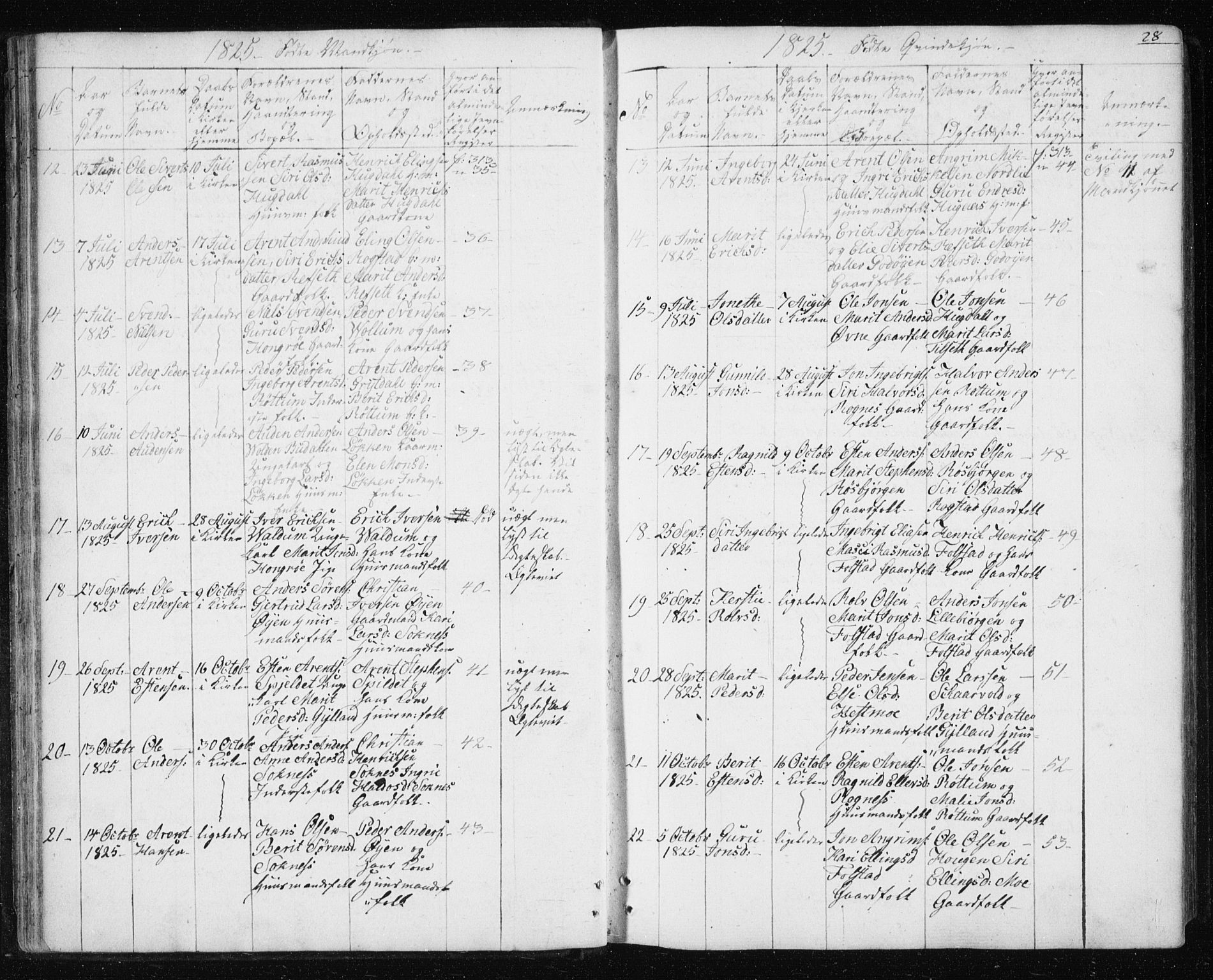 Ministerialprotokoller, klokkerbøker og fødselsregistre - Sør-Trøndelag, AV/SAT-A-1456/687/L1017: Parish register (copy) no. 687C01, 1816-1837, p. 28