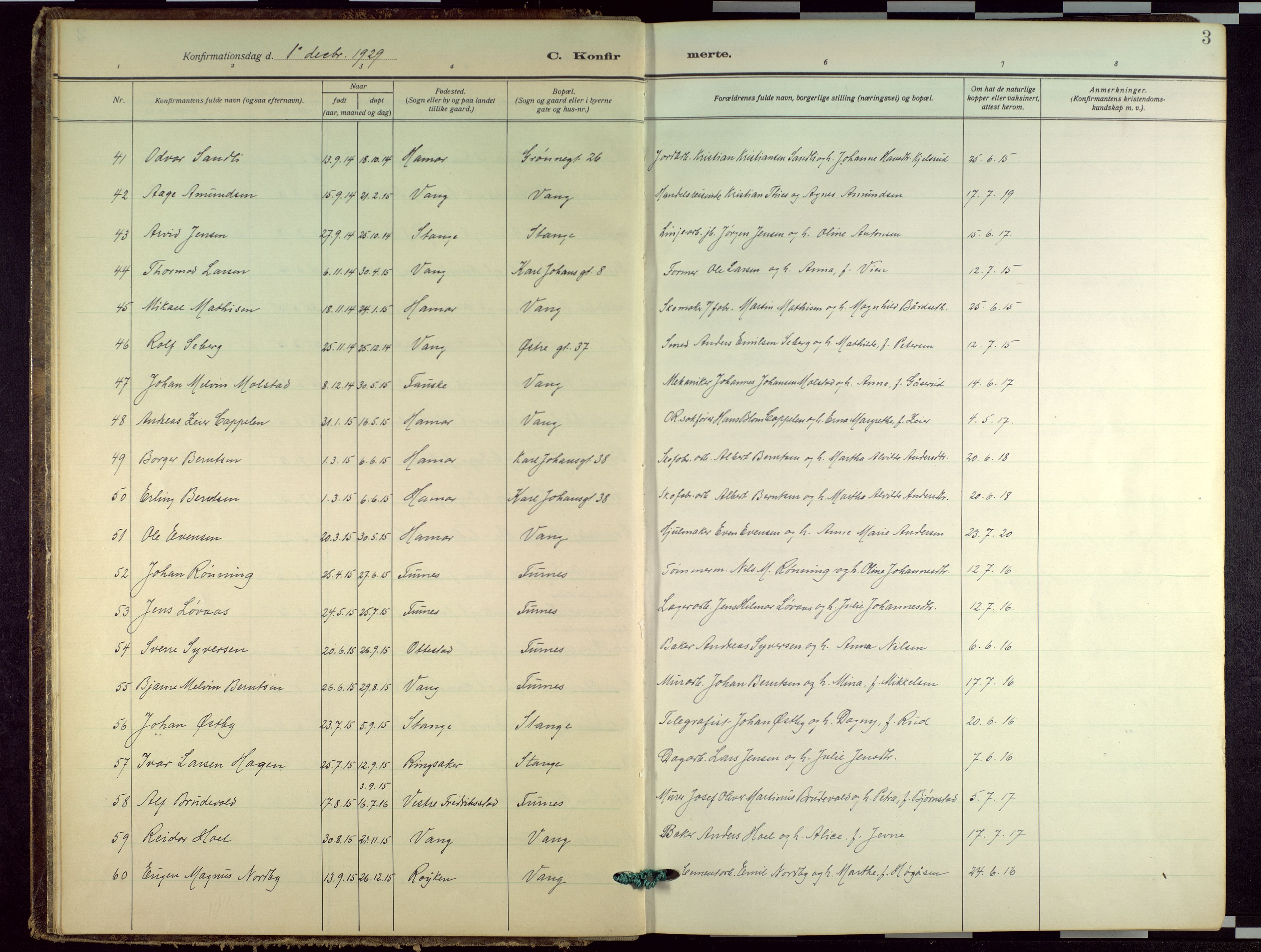 Hamar prestekontor, AV/SAH-DOMPH-002/H/Ha/Haa/L0005: Parish register (official) no. 5, 1929-1958, p. 3