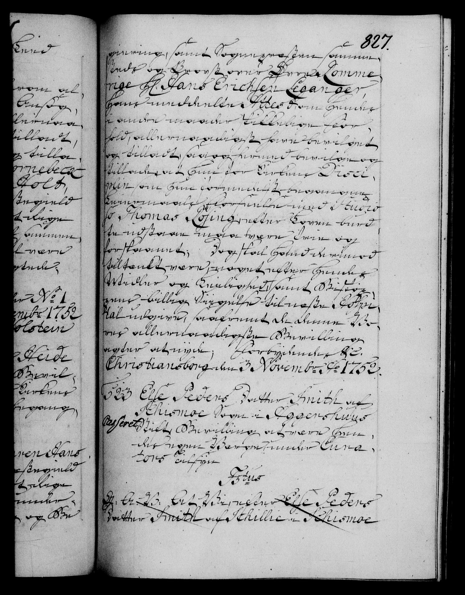 Danske Kanselli 1572-1799, AV/RA-EA-3023/F/Fc/Fca/Fcaa/L0037: Norske registre, 1751-1752, p. 827a