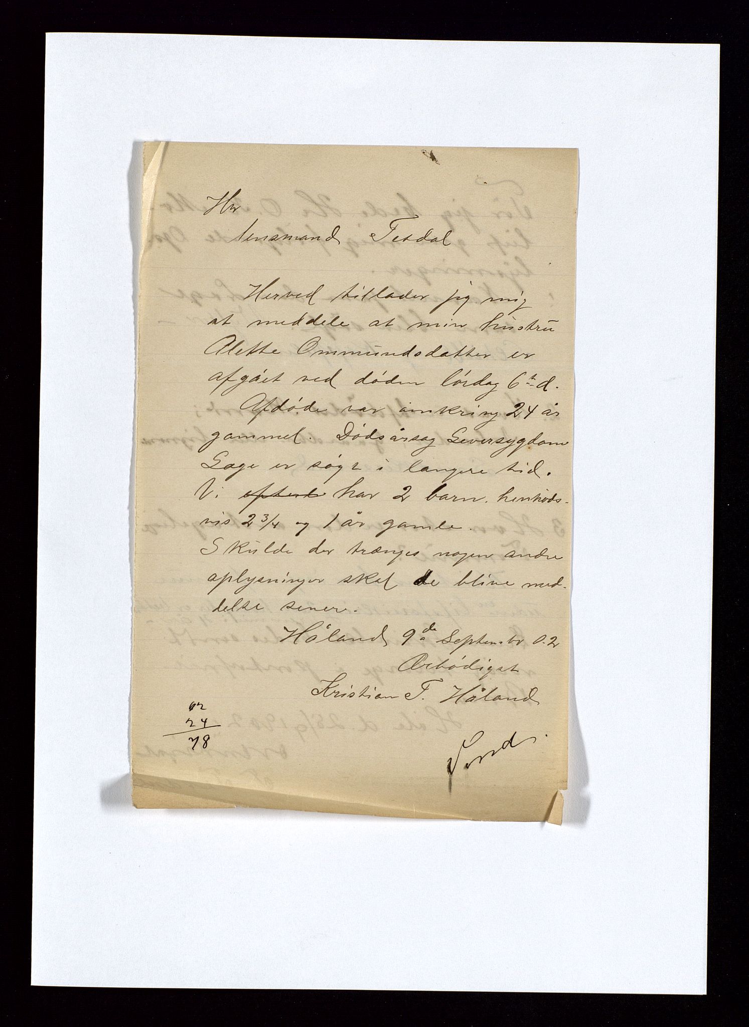 Høle og Forsand lensmannskontor, AV/SAST-A-100127/Gga/L0007: Dødsmeldinger m.vedlegg, 1871-1965
