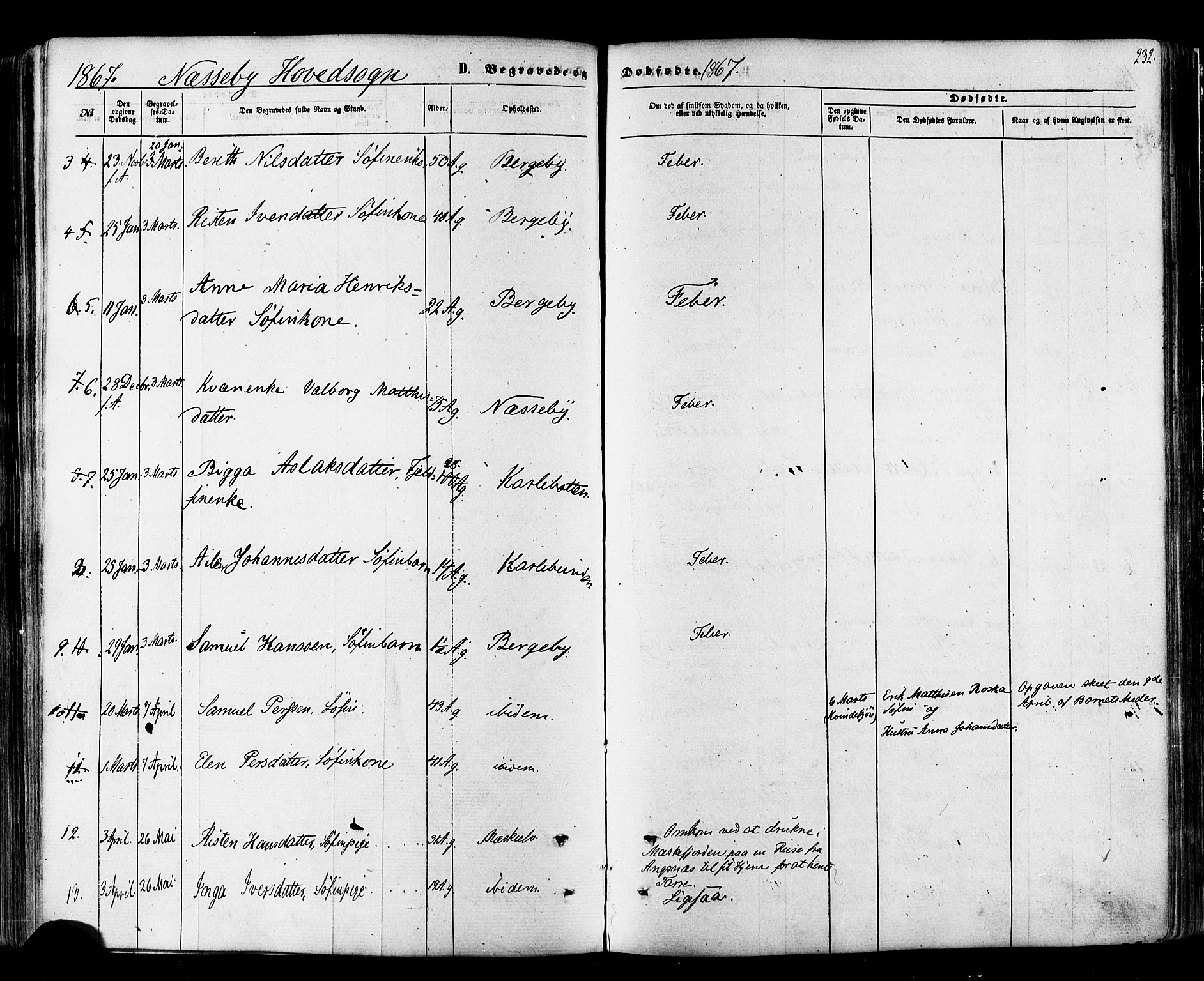 Nesseby sokneprestkontor, SATØ/S-1330/H/Ha/L0003kirke: Parish register (official) no. 3 /1, 1865-1876, p. 232