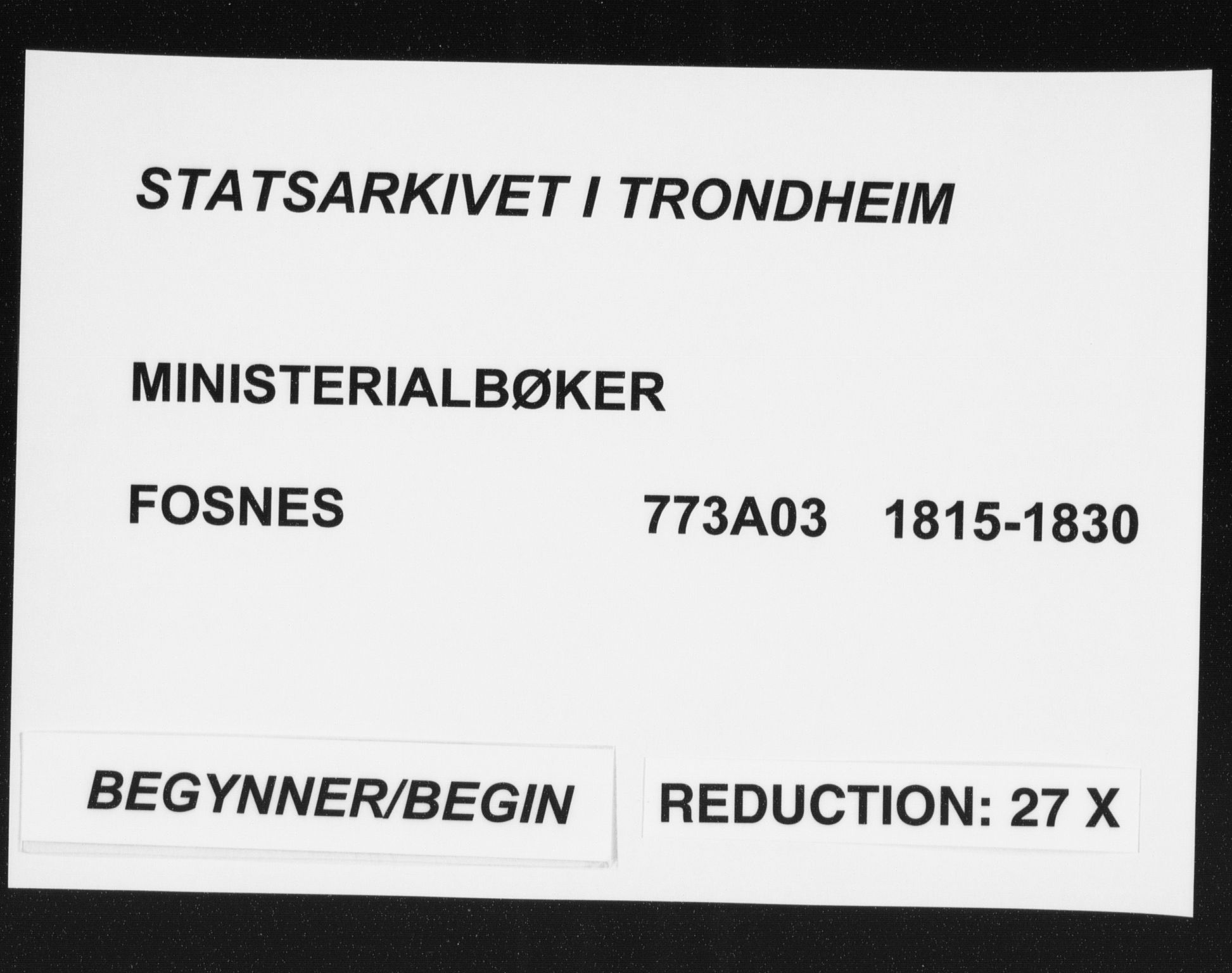 Ministerialprotokoller, klokkerbøker og fødselsregistre - Nord-Trøndelag, SAT/A-1458/773/L0609: Parish register (official) no. 773A03 /1, 1815-1830