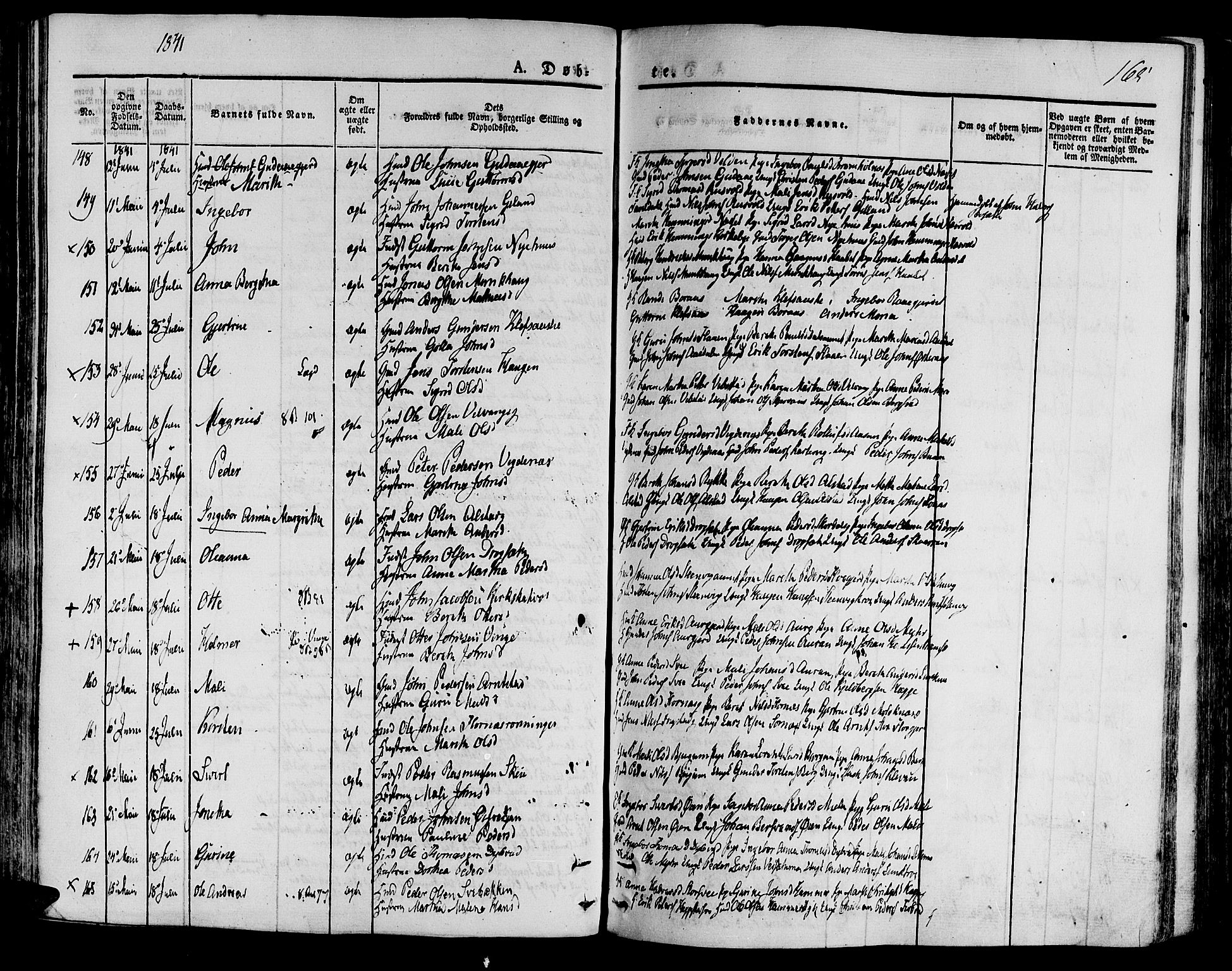 Ministerialprotokoller, klokkerbøker og fødselsregistre - Nord-Trøndelag, SAT/A-1458/709/L0071: Parish register (official) no. 709A11, 1833-1844, p. 165