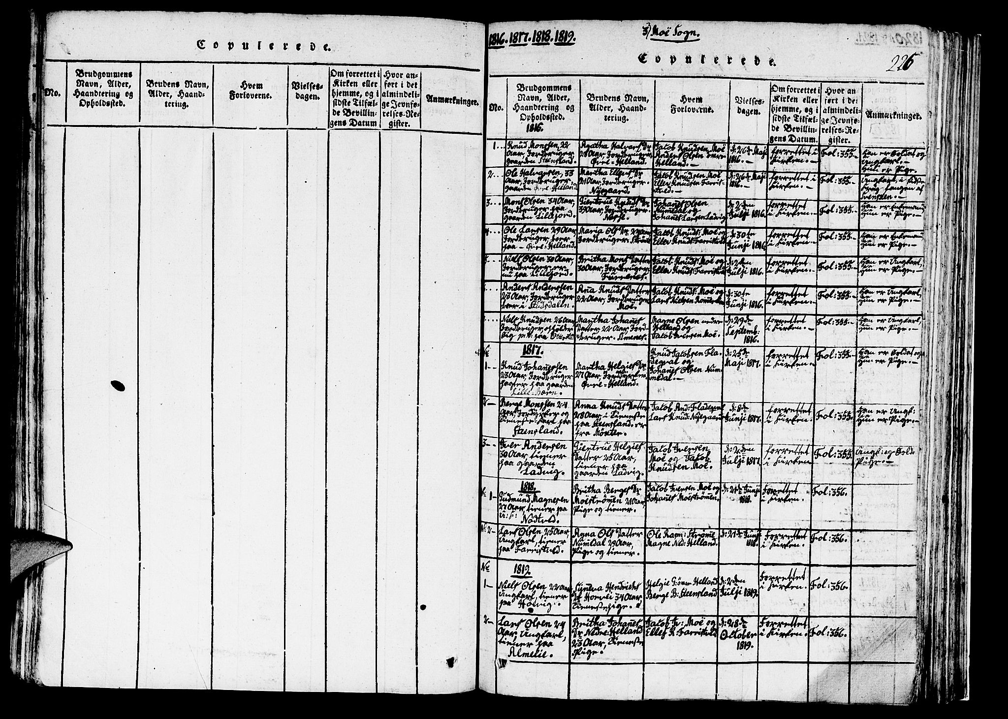 Hosanger sokneprestembete, SAB/A-75801/H/Haa: Parish register (official) no. A 5, 1815-1824, p. 226