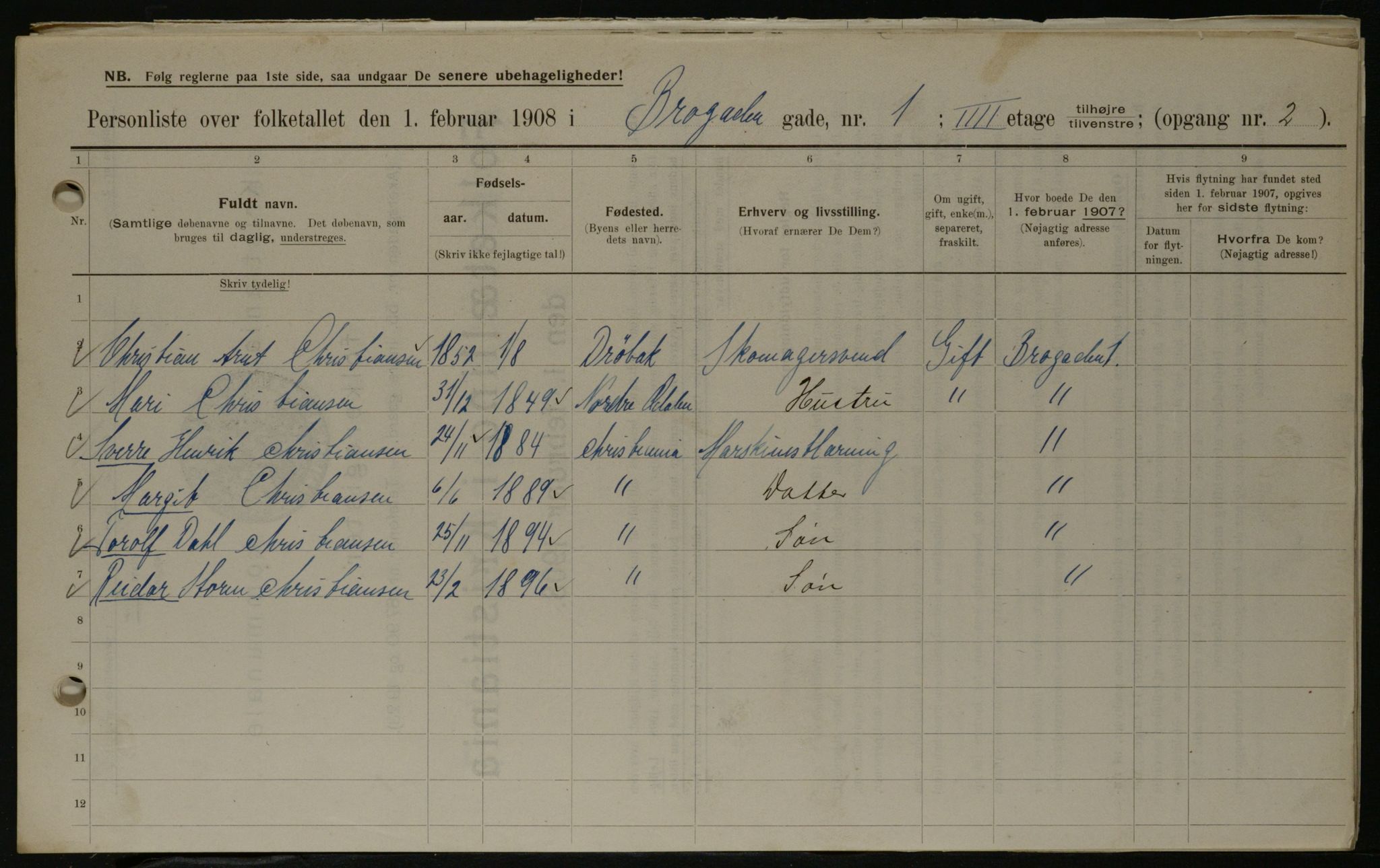 OBA, Municipal Census 1908 for Kristiania, 1908, p. 9227