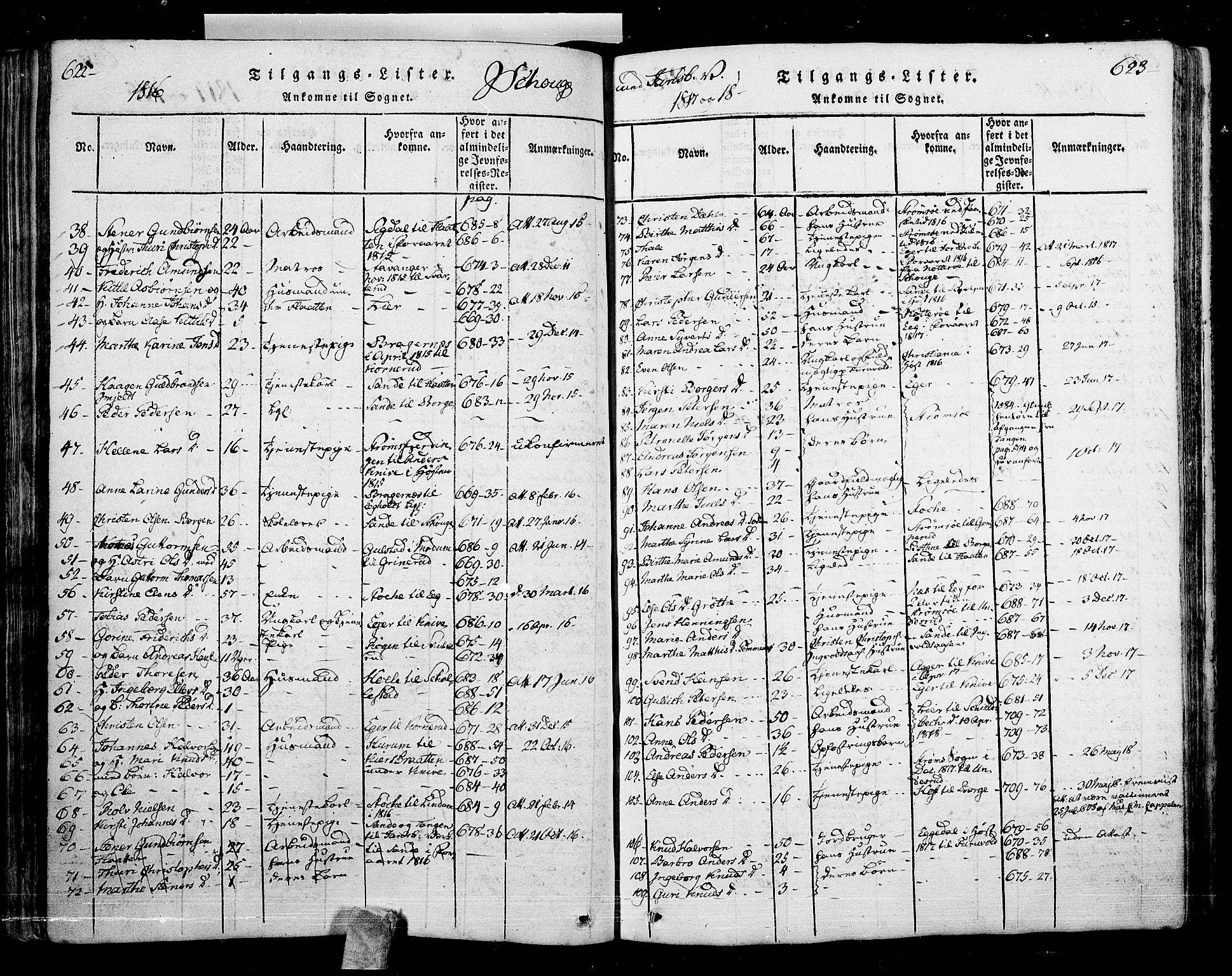 Skoger kirkebøker, AV/SAKO-A-59/F/Fa/L0002: Parish register (official) no. I 2 /1, 1814-1842, p. 622-623