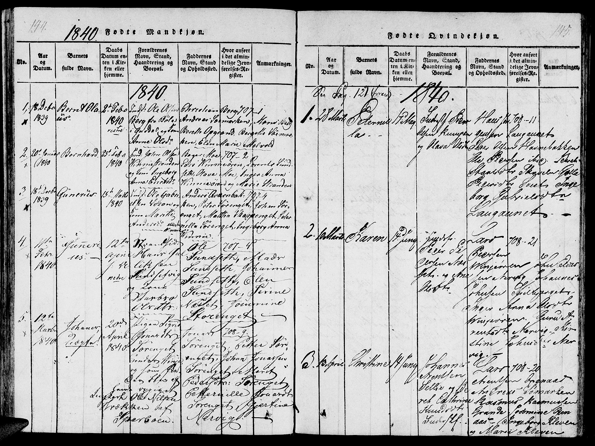 Ministerialprotokoller, klokkerbøker og fødselsregistre - Nord-Trøndelag, AV/SAT-A-1458/733/L0322: Parish register (official) no. 733A01, 1817-1842, p. 144-145