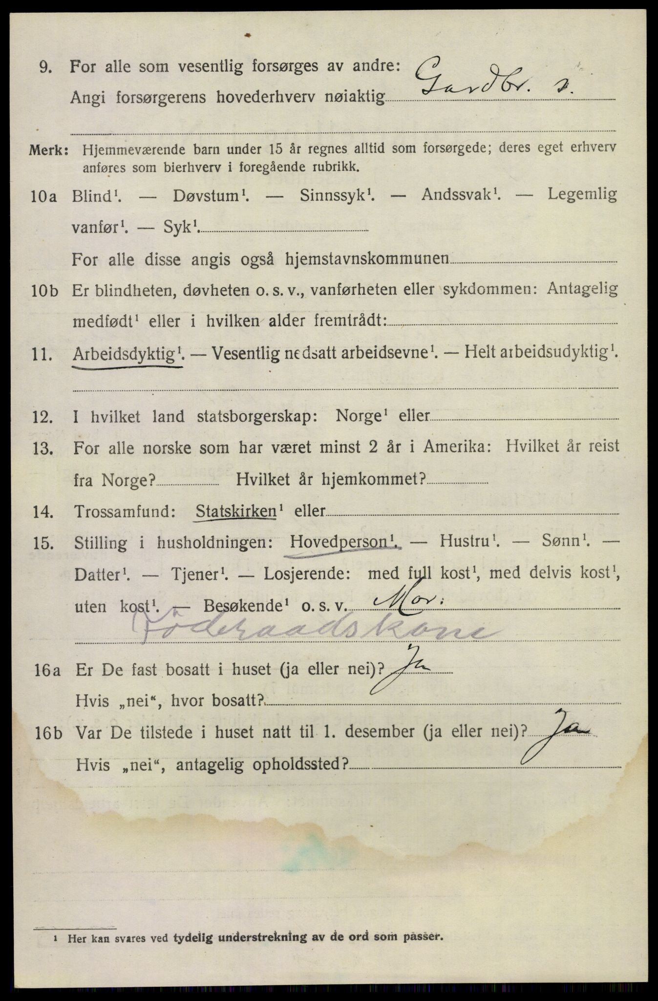 SAKO, 1920 census for Lunde, 1920, p. 1624