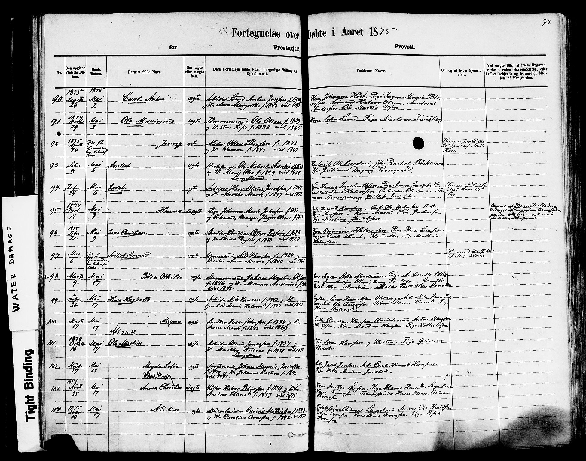 Larvik kirkebøker, AV/SAKO-A-352/F/Fa/L0006: Parish register (official) no. I 6, 1871-1883, p. 78