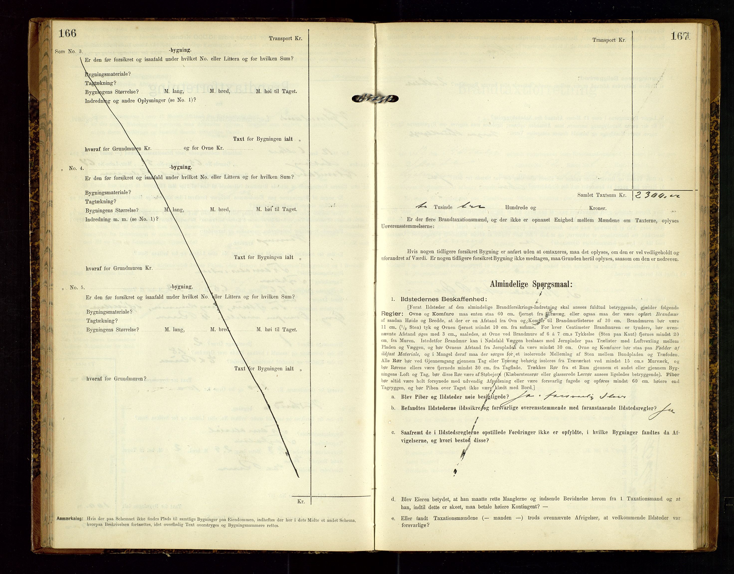 Hjelmeland lensmannskontor, AV/SAST-A-100439/Gob/L0002: "Brandtaxationsprotokol", 1904-1920, p. 166-167