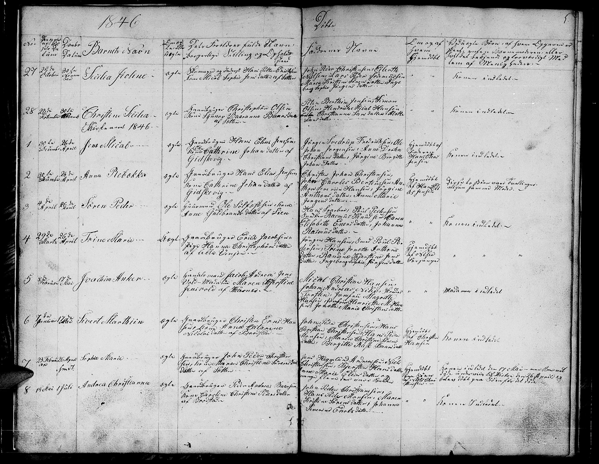 Tranøy sokneprestkontor, SATØ/S-1313/I/Ia/Iab/L0011klokker: Parish register (copy) no. 11, 1845-1859, p. 5