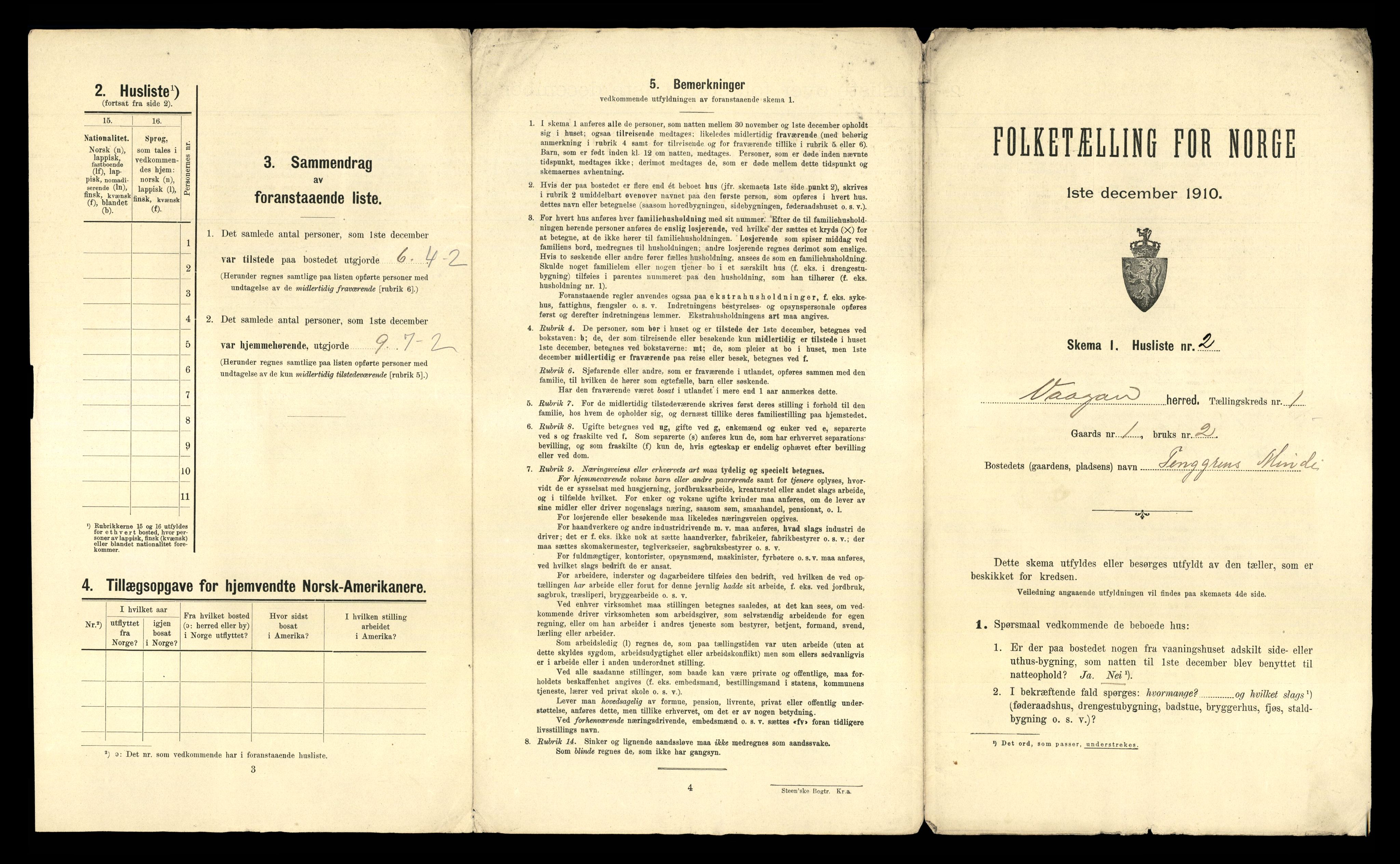 RA, 1910 census for Vågan, 1910, p. 63