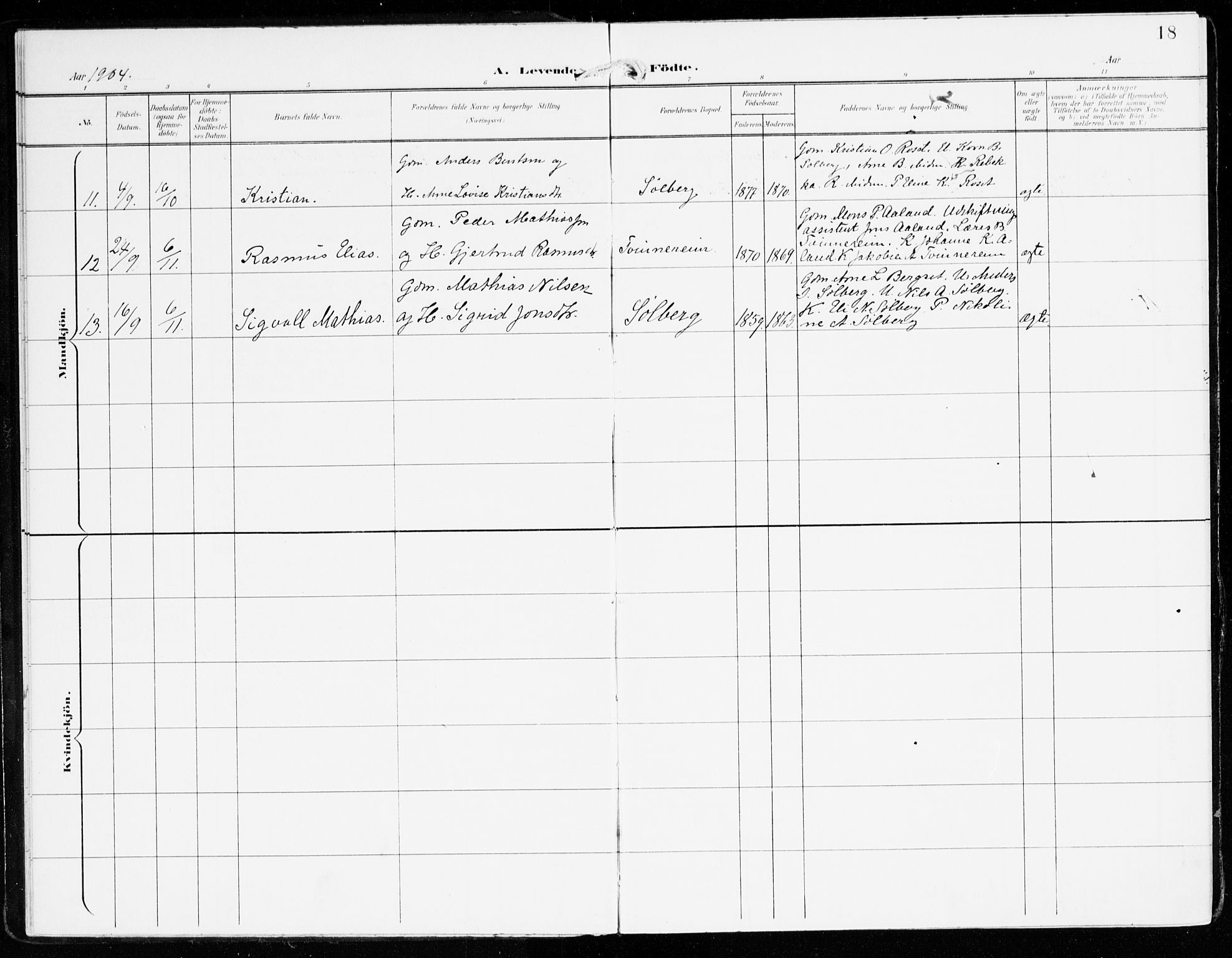 Innvik sokneprestembete, SAB/A-80501: Parish register (official) no. D 2, 1900-1921, p. 18