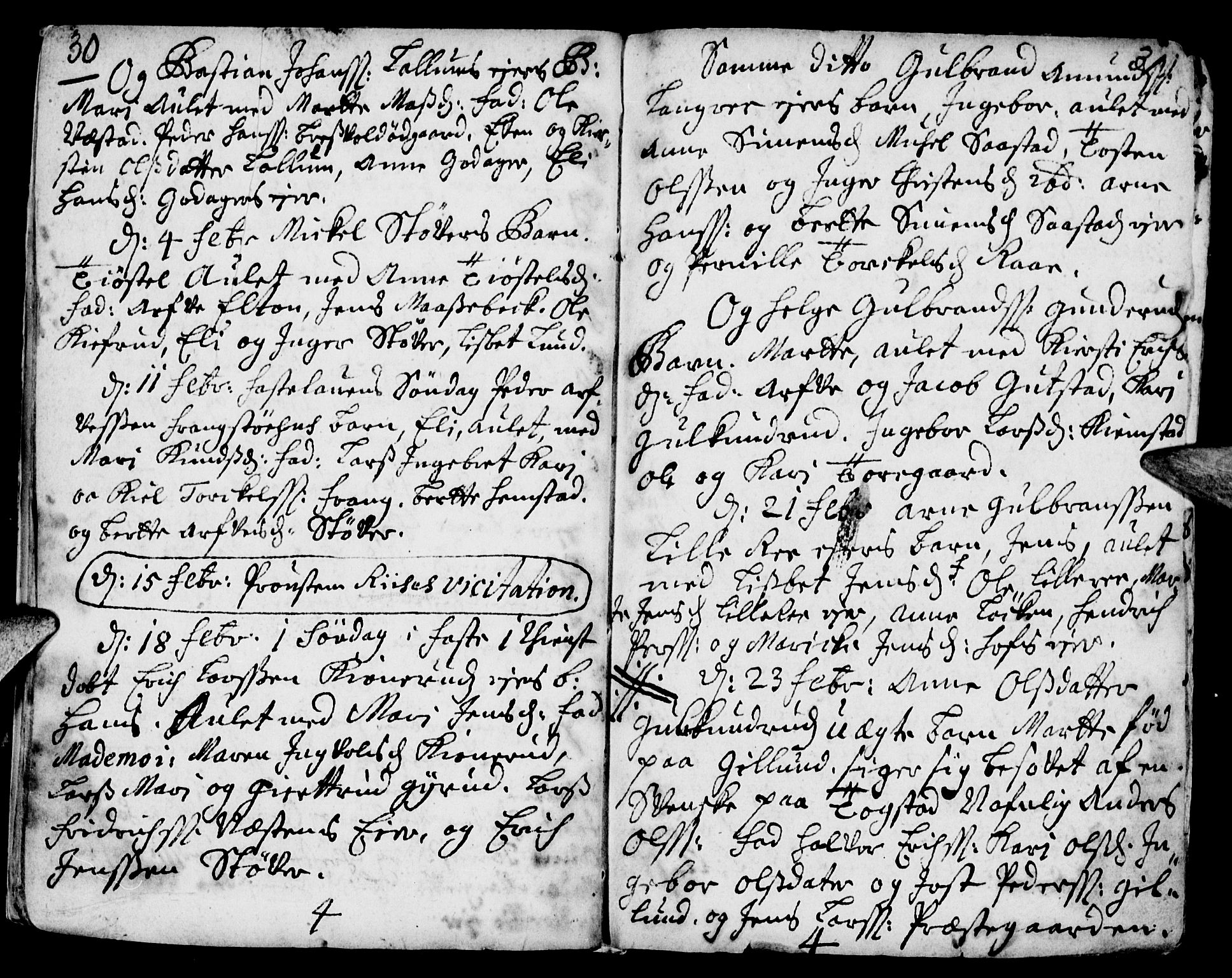 Stange prestekontor, AV/SAH-PREST-002/K/L0002: Parish register (official) no. 2, 1724-1740, p. 30-31