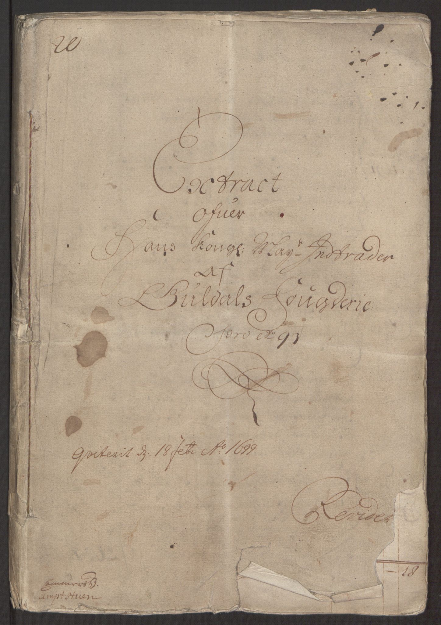 Rentekammeret inntil 1814, Reviderte regnskaper, Fogderegnskap, AV/RA-EA-4092/R59/L3943: Fogderegnskap Gauldal, 1693, p. 3