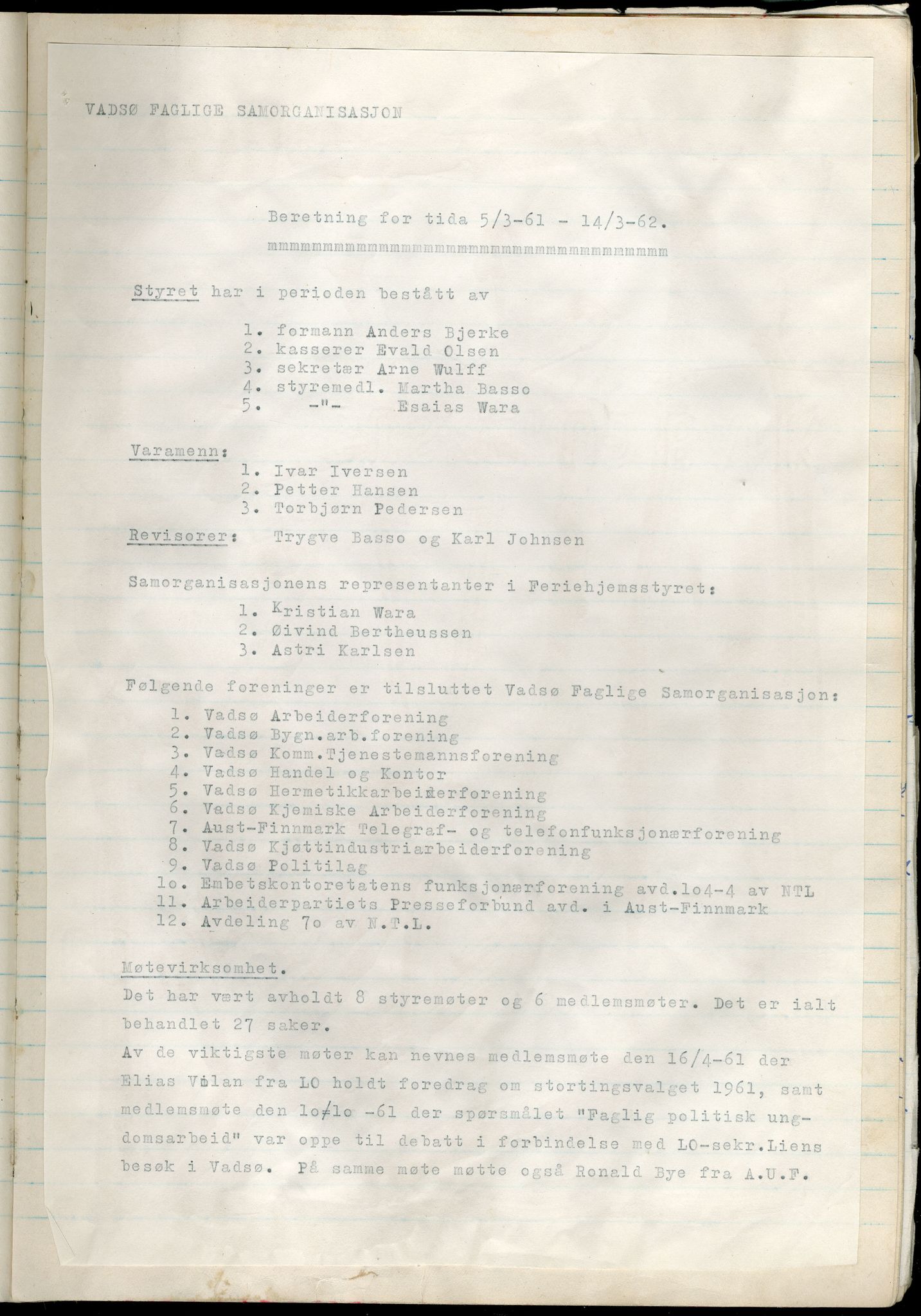 Vadsø Faglige Samorganisasjon, FMFB/A-1085/A/L0001: Styreprotokoll, 1951-1964, p. 211