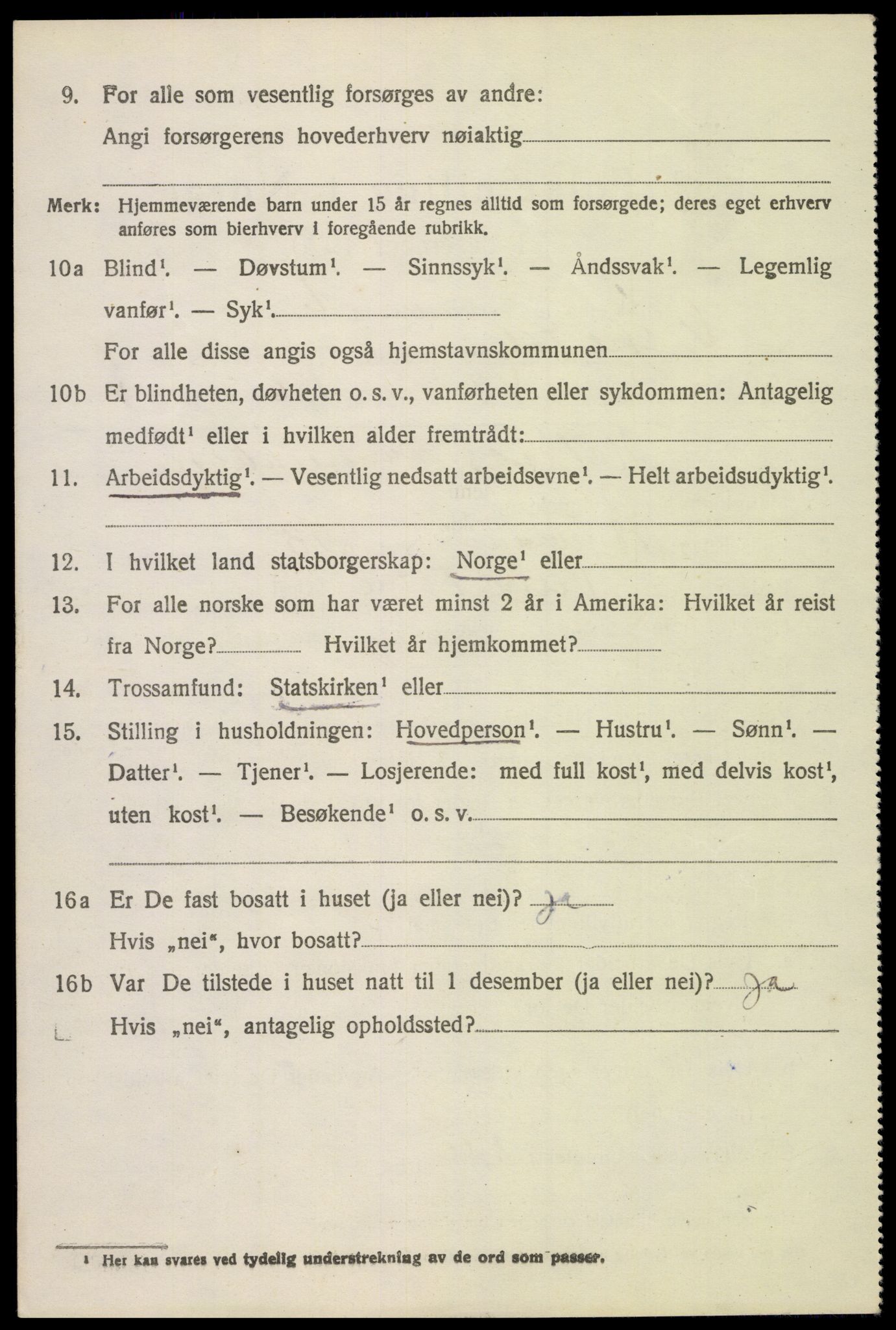 SAH, 1920 census for Vestre Toten, 1920, p. 9701