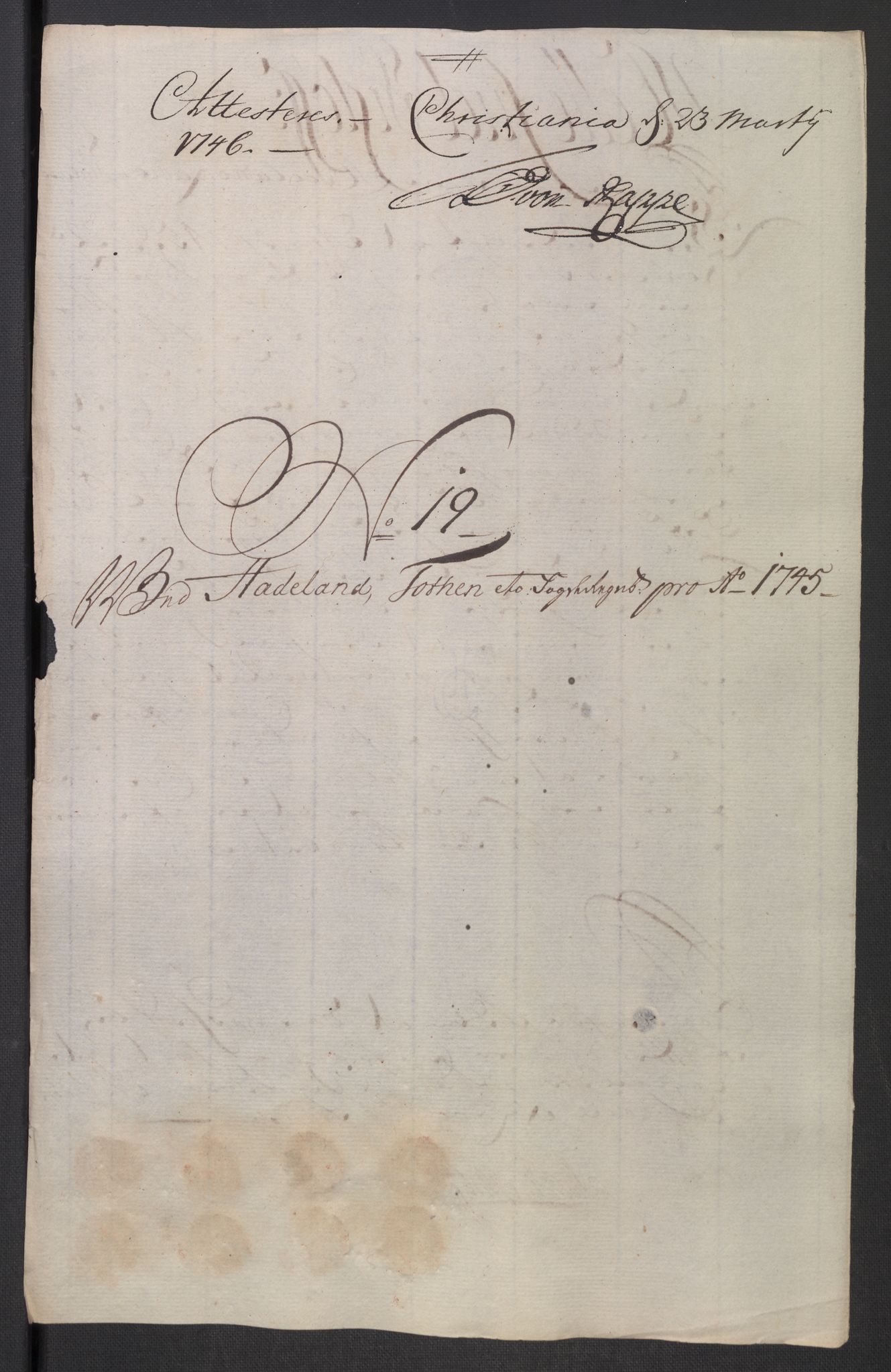Rentekammeret inntil 1814, Reviderte regnskaper, Fogderegnskap, RA/EA-4092/R18/L1345: Fogderegnskap Hadeland, Toten og Valdres, 1745-1746, p. 109