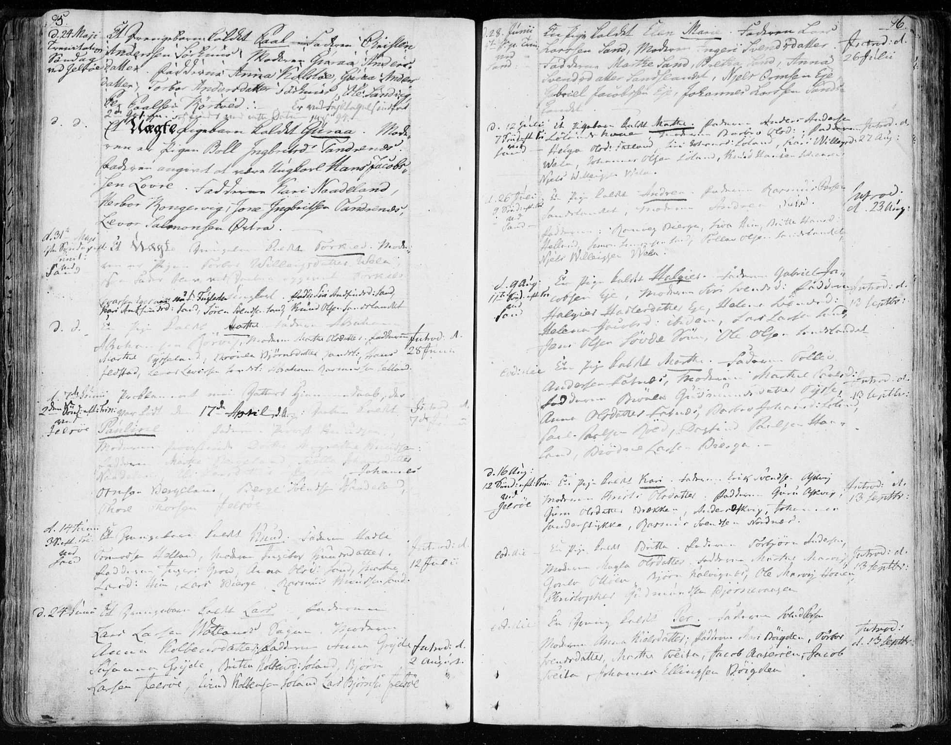 Jelsa sokneprestkontor, SAST/A-101842/01/IV: Parish register (official) no. A 4, 1796-1816, p. 95-96