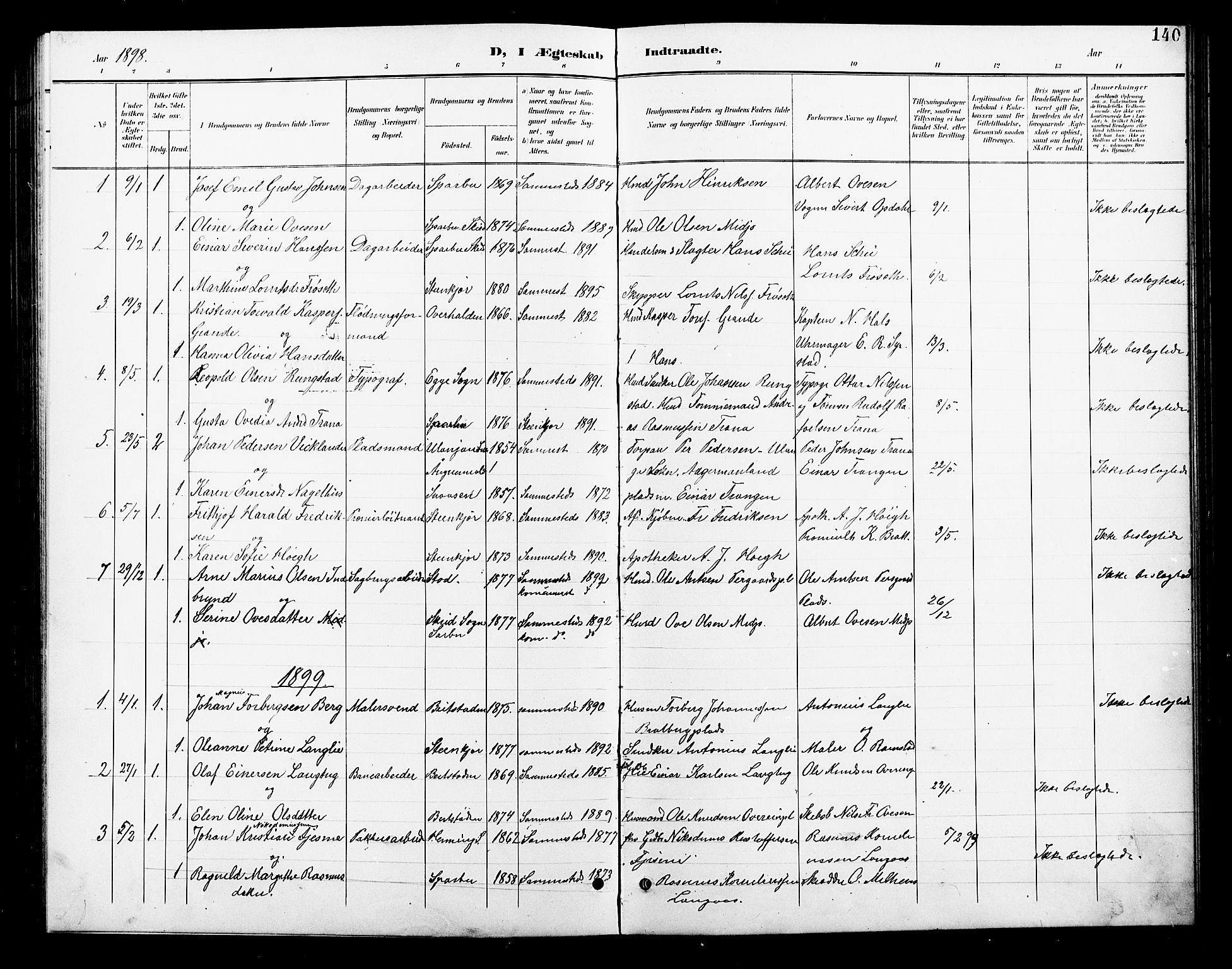 Ministerialprotokoller, klokkerbøker og fødselsregistre - Nord-Trøndelag, SAT/A-1458/739/L0375: Parish register (copy) no. 739C03, 1898-1908, p. 140