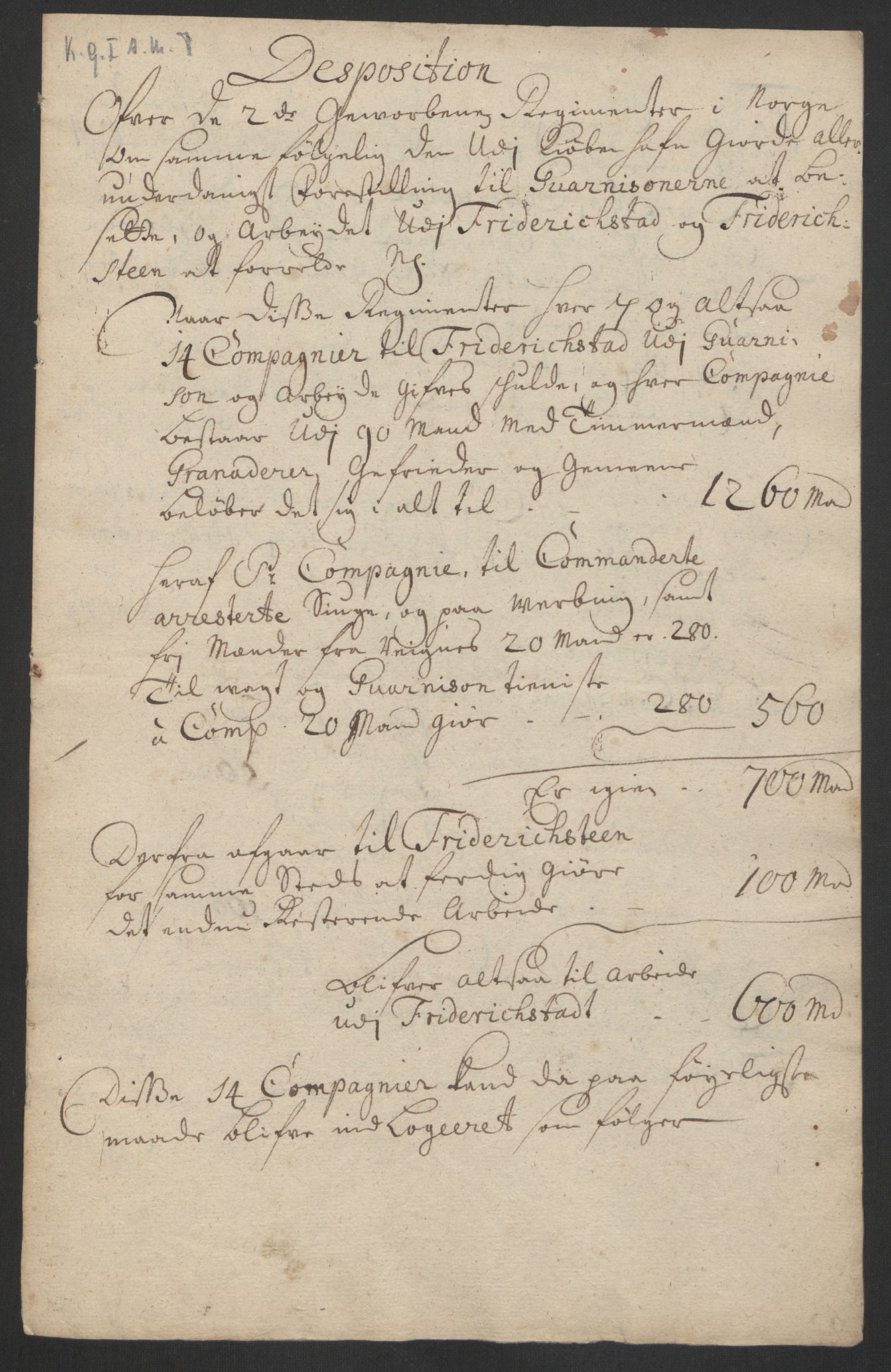 Kommanderende general (KG I) med Det norske krigsdirektorium, AV/RA-EA-5419/B/L0007: Kommanderende generals konsepter, 1722-1723, p. 12