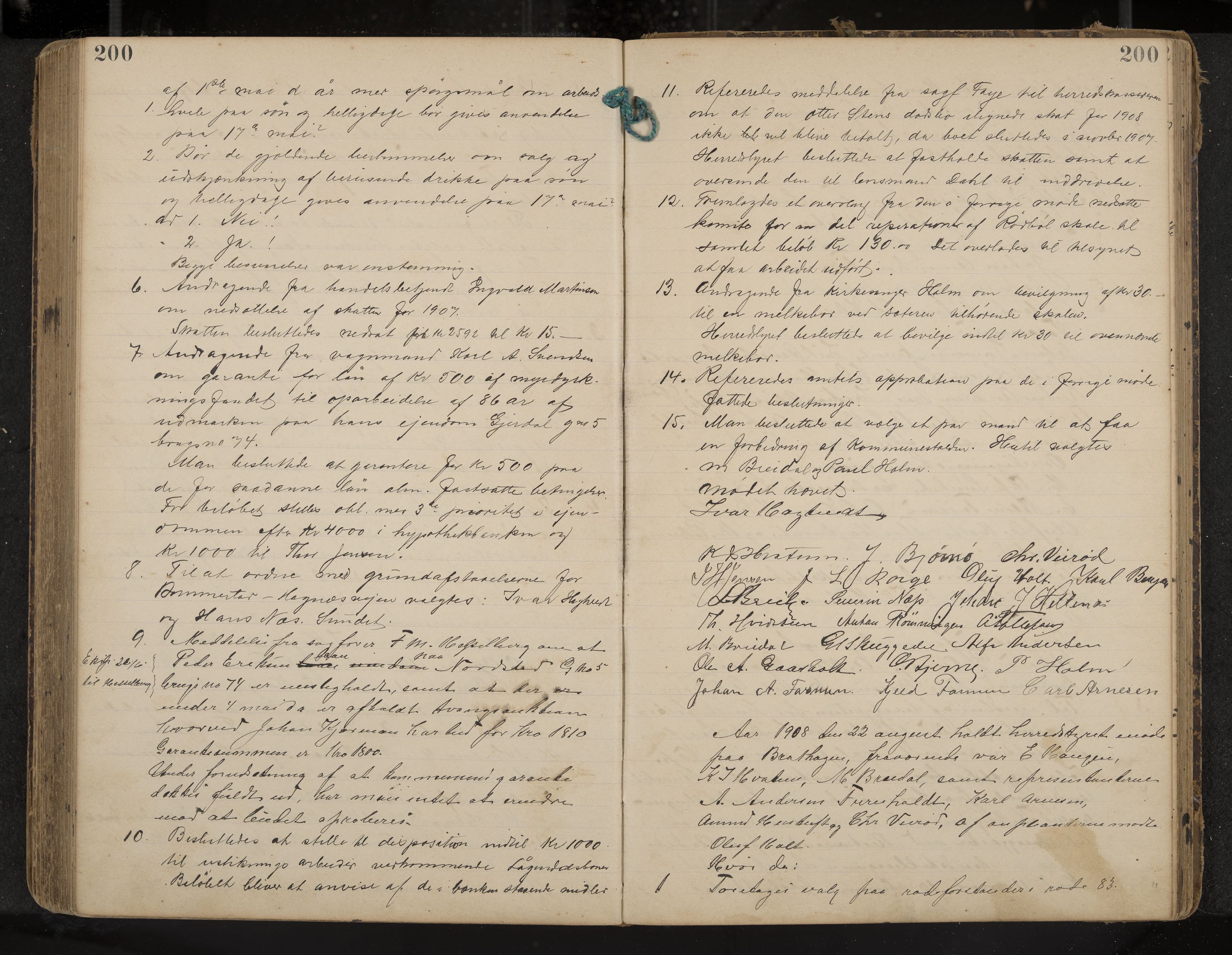 Hedrum formannskap og sentraladministrasjon, IKAK/0727021/A/Aa/L0005: Møtebok, 1899-1911, p. 200