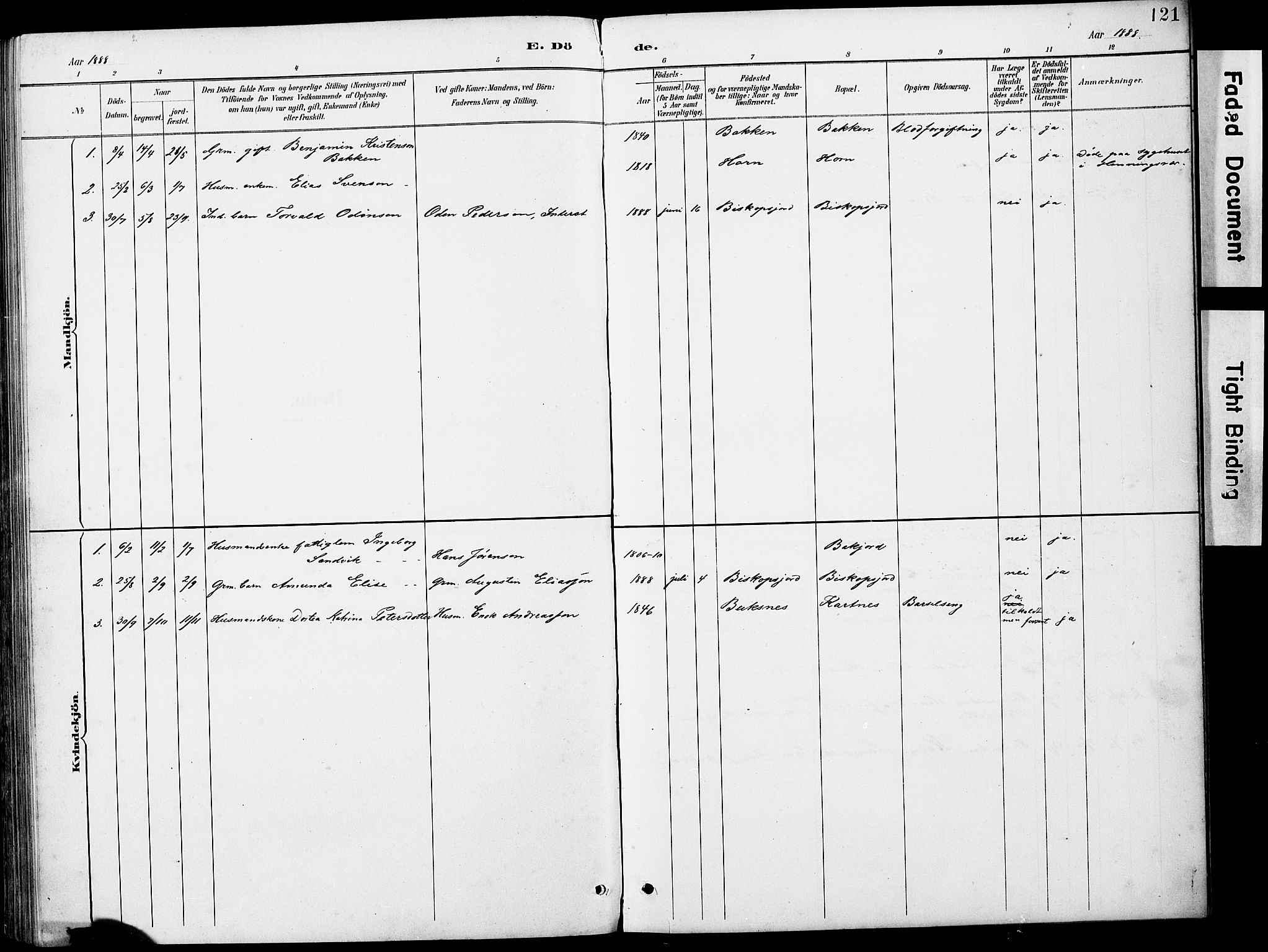 Ministerialprotokoller, klokkerbøker og fødselsregistre - Nordland, AV/SAT-A-1459/884/L1197: Parish register (copy) no. 884C03, 1888-1926, p. 121