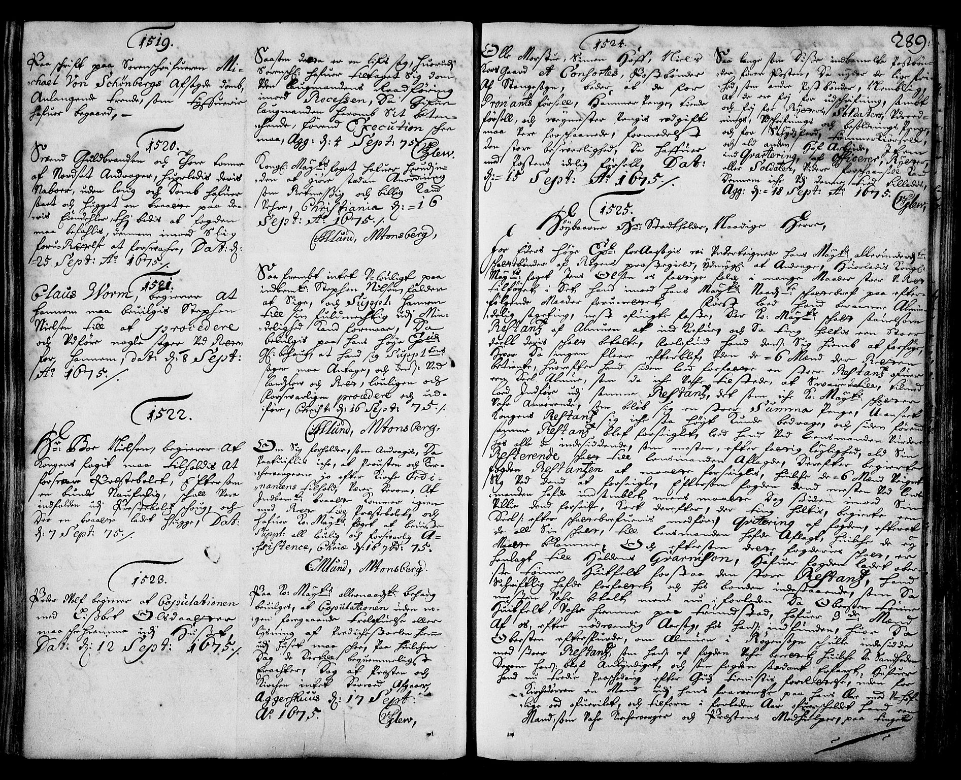 Stattholderembetet 1572-1771, AV/RA-EA-2870/Ad/L0003: Supplikasjons- og resolusjonsprotokoll, 1671-1682, p. 288b-289a