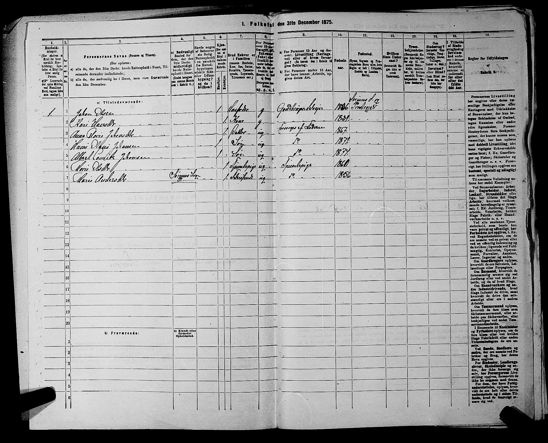 RA, 1875 census for 0226P Sørum, 1875, p. 460