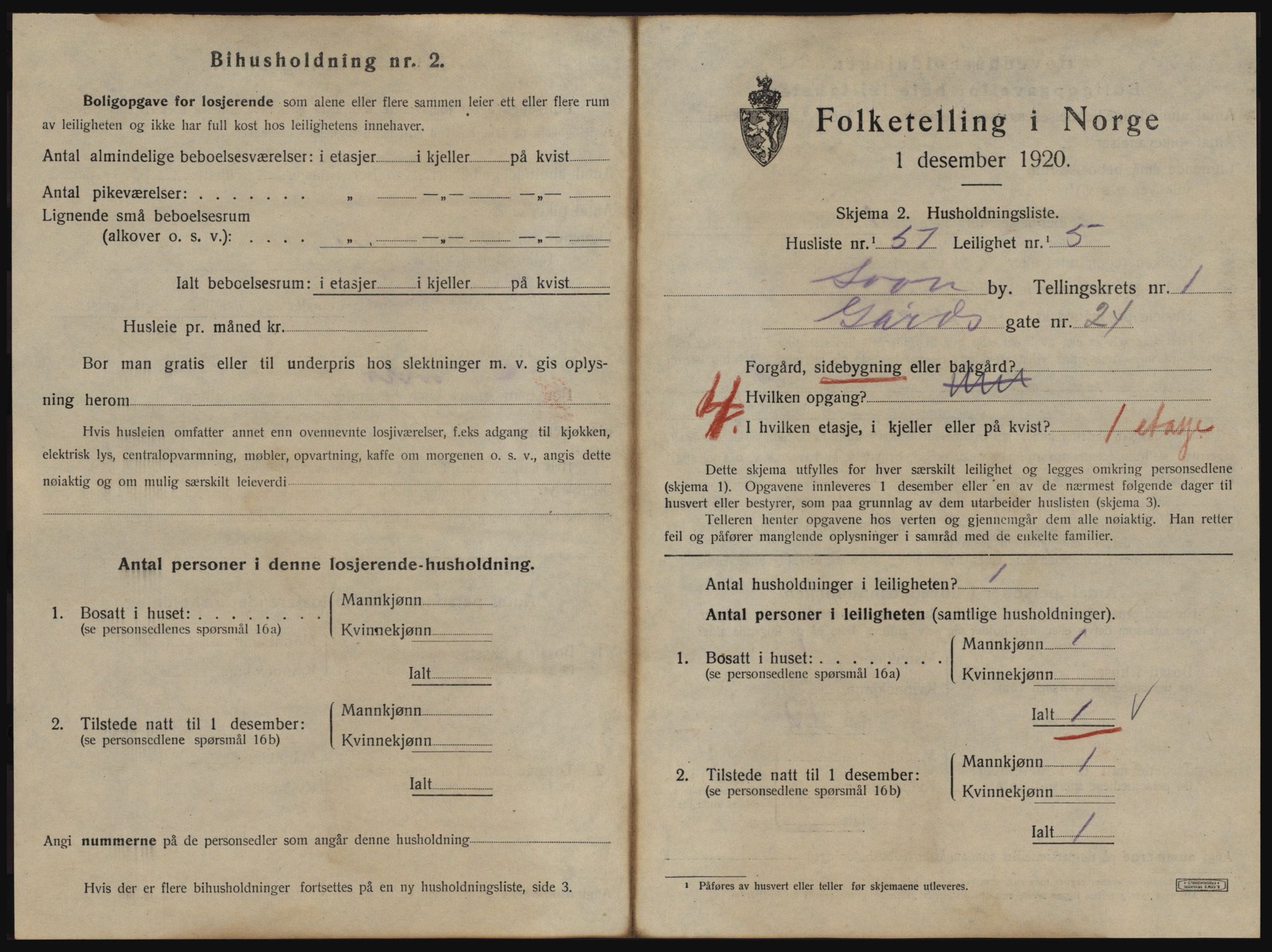 SAO, 1920 census for Son, 1920, p. 358