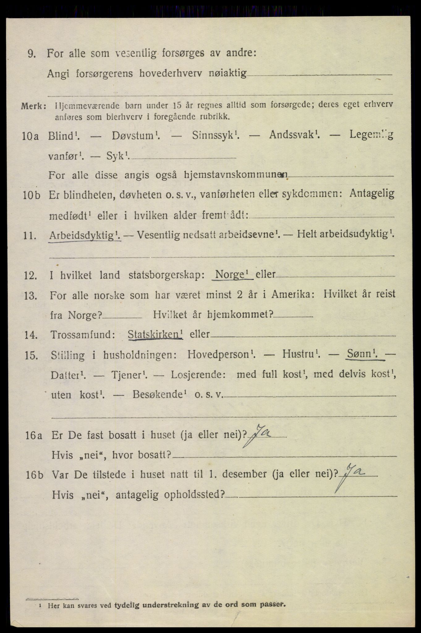 SAH, 1920 census for Vardal, 1920, p. 1952